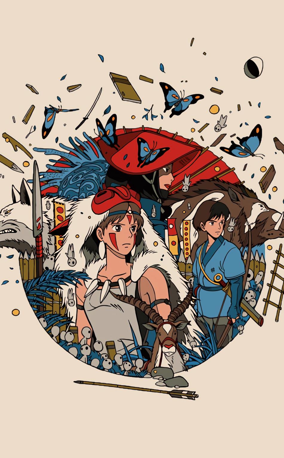950x1534 Download 950x1534 wallpaper minimal, anime, princess mononoke, iphone, 950x1534 HD image, background, 913