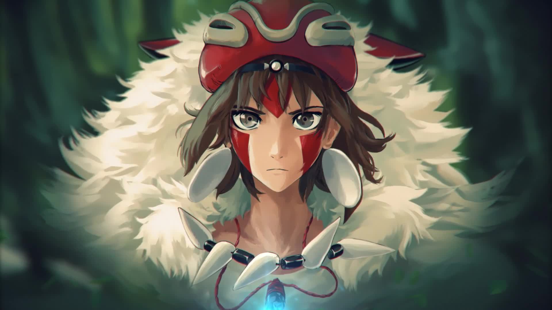 1920x1080 Princess Mononoke Anime Girl Desktop Wallpaper