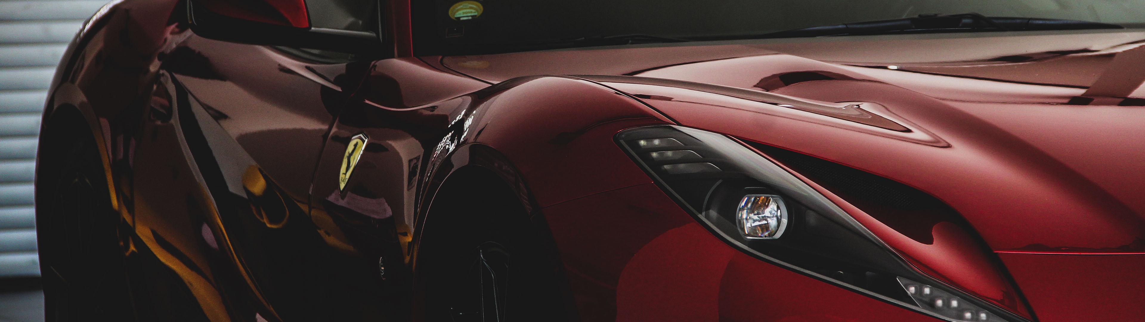 3840x1080 Red Ferrari