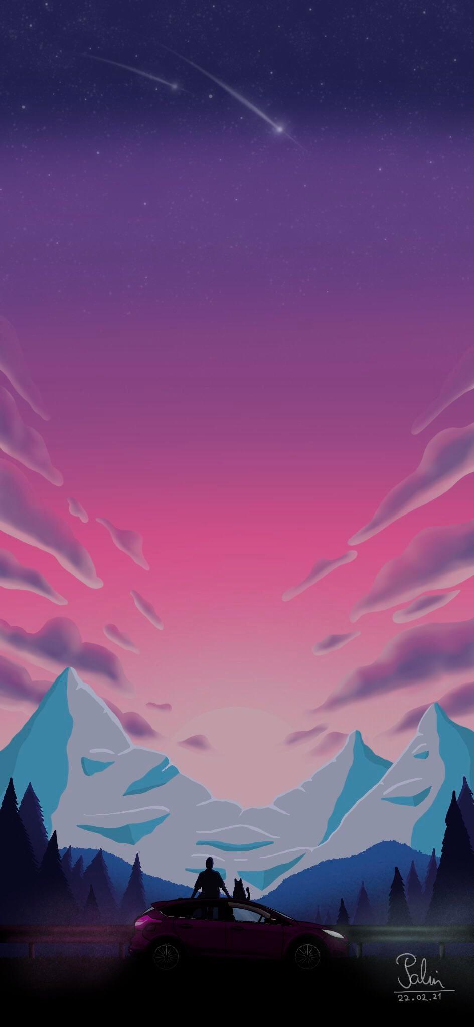 945x2048 Aesthetic Landscape Wallpaper For Tech