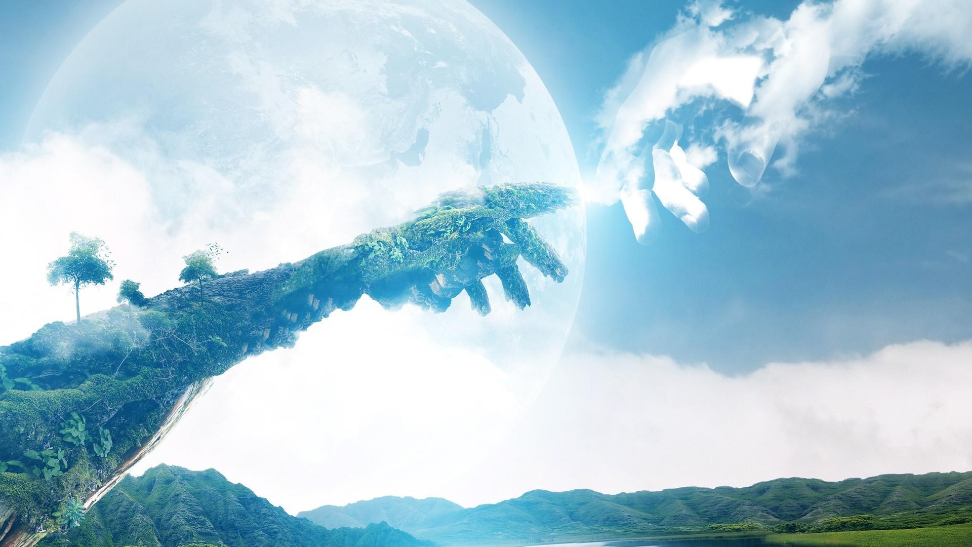 1920x1080 sunlight, abstract, reflection, sky, nebula, atmosphere, light, cloud, rainbow, wave, computer wallpaper, atmosphere of earth, outer space, meteorological phenomenon HD Wallpaper