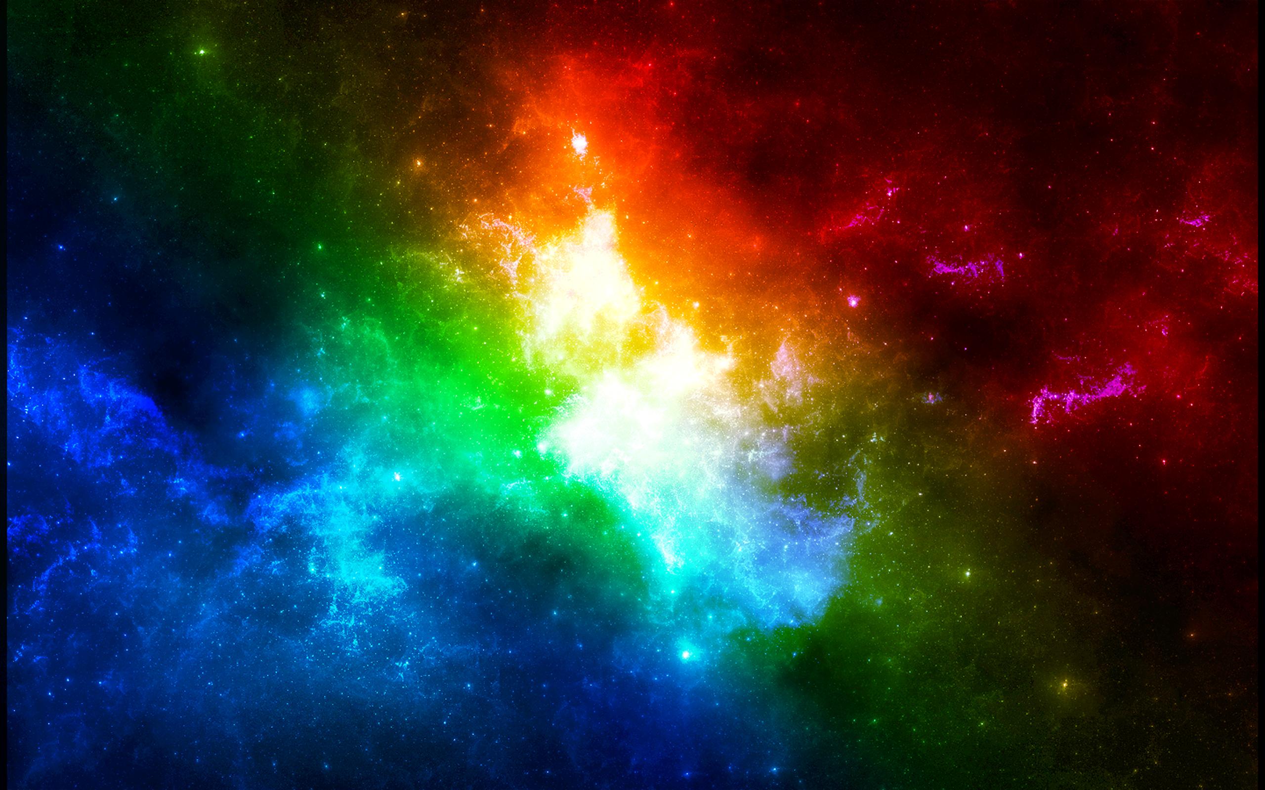 2560x1600 Galaxy Rainbow Background HD Wallpaper
