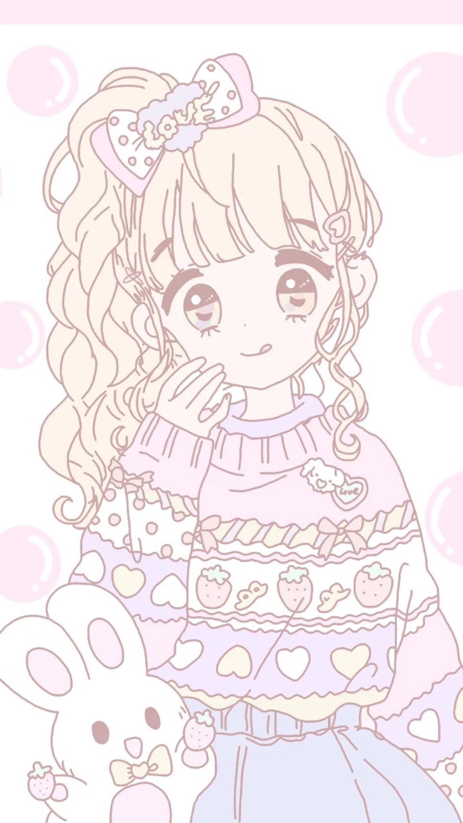 1600x2844 kawaii cute illustration. Cute animal drawings kawaii, Kawaii anime, Cute cartoon wallpaper