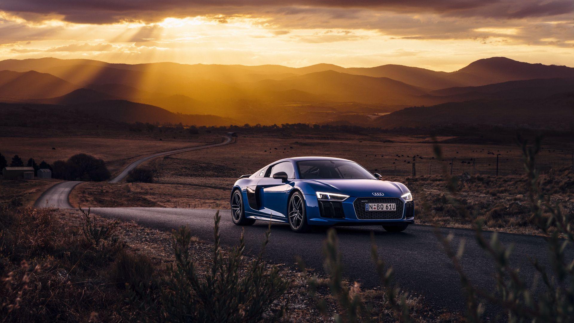 1920x1080 Audi R V Side, View, Road HD Wallpaper Free Download