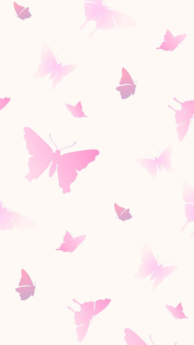 675x1200 Butterfly mobile wallpaper, pink beautiful