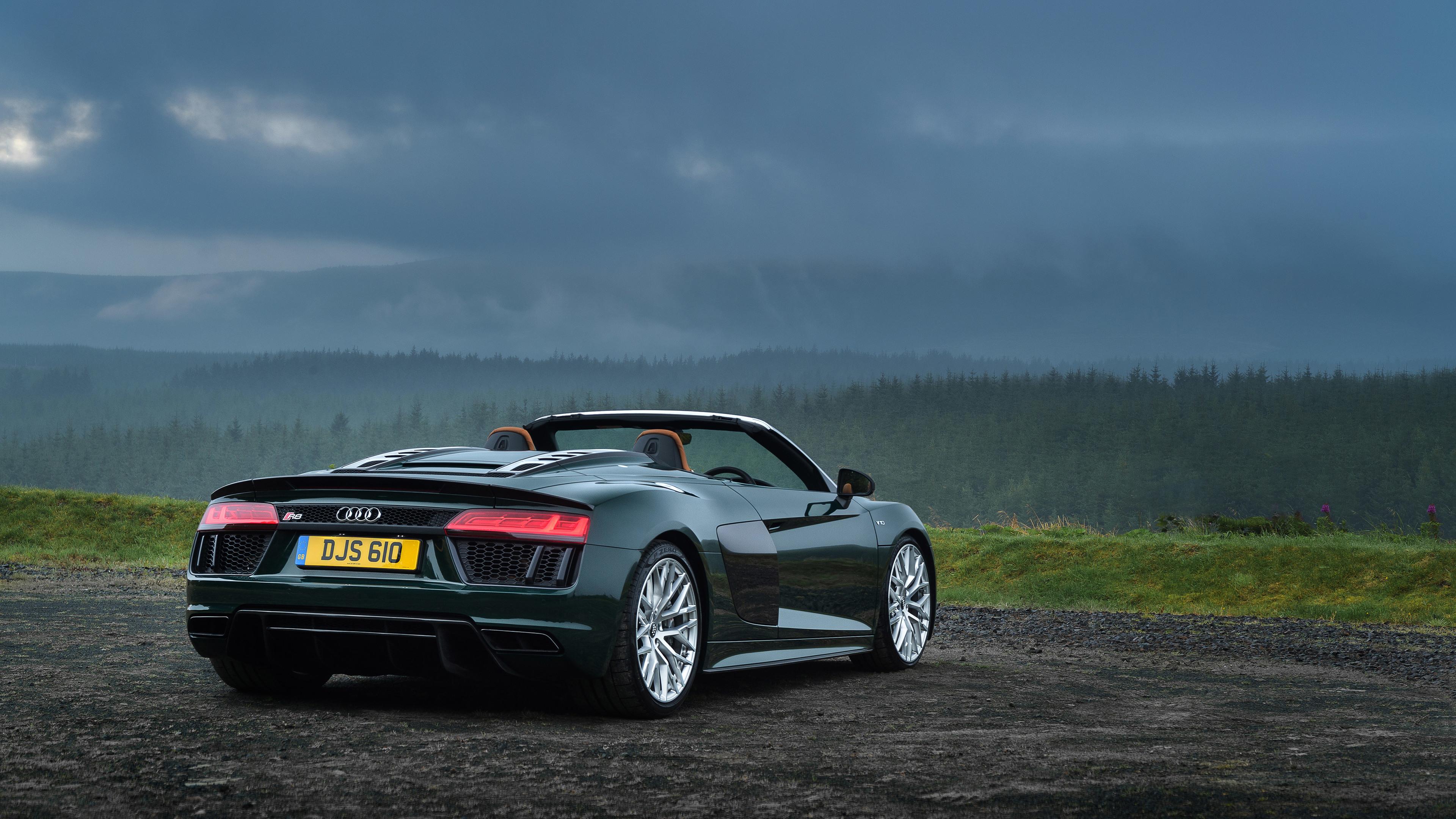3840x2160 Wallpaper 4k Audi R8 Spyder V10 Plus 4k Rear 2017 Wallpaper