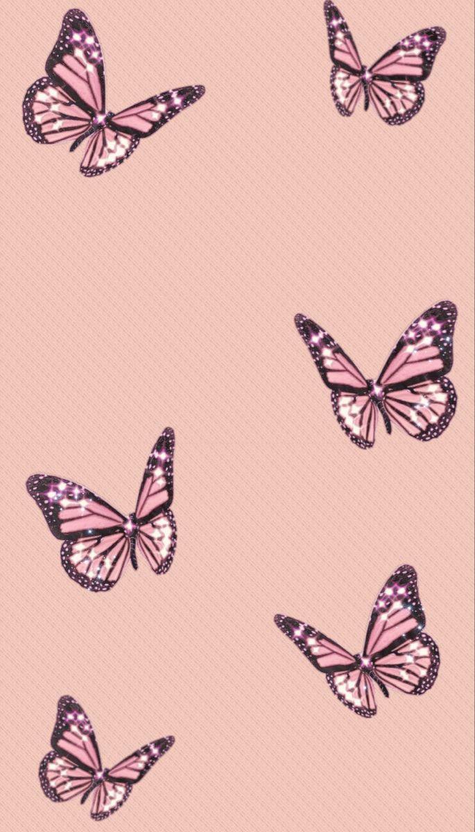 685x1200 The Best 15 Wallpaper Pink Butterfly Pattern