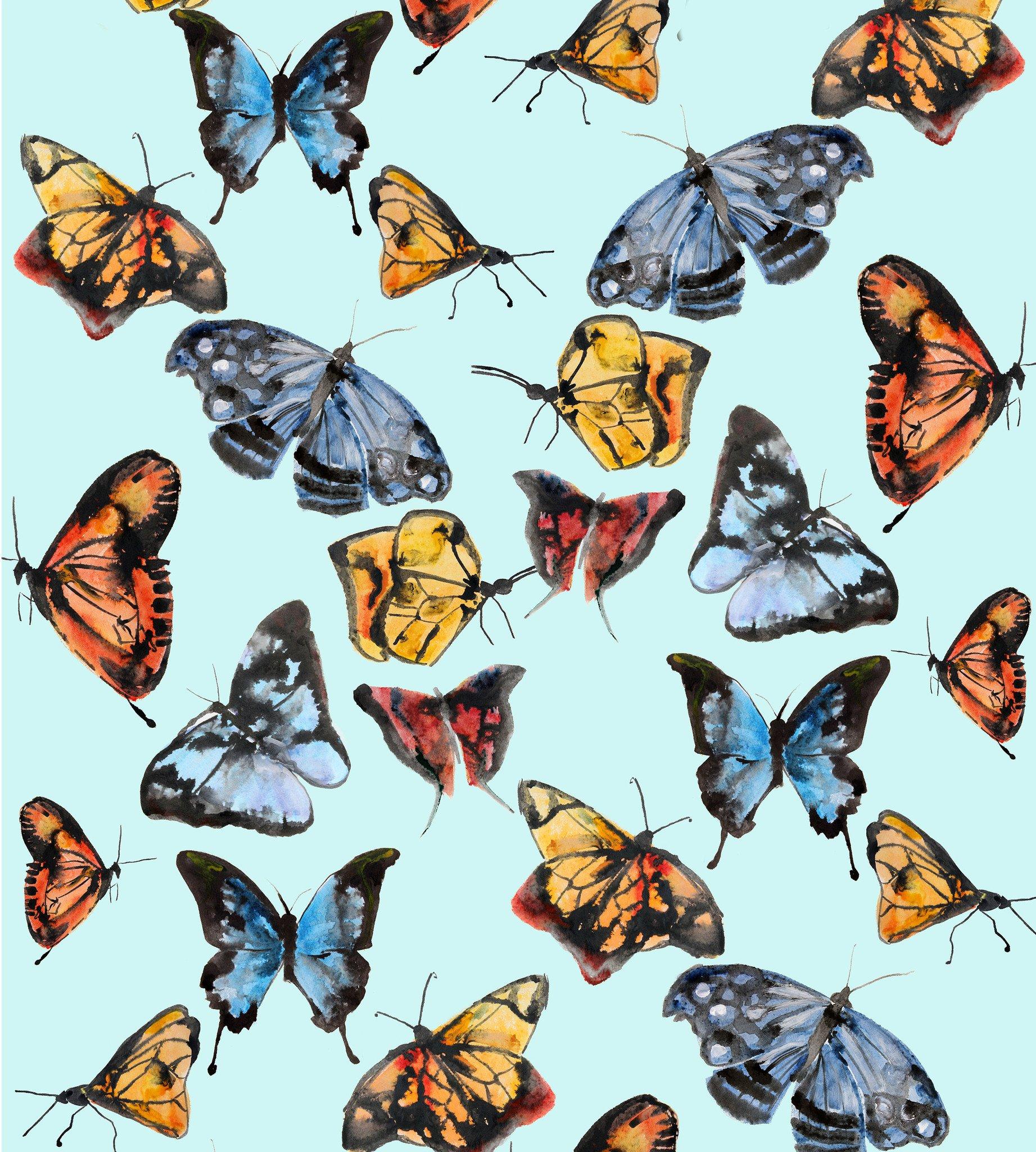 1843x2048 Butterflies on Tiffany Blue Wallpaper