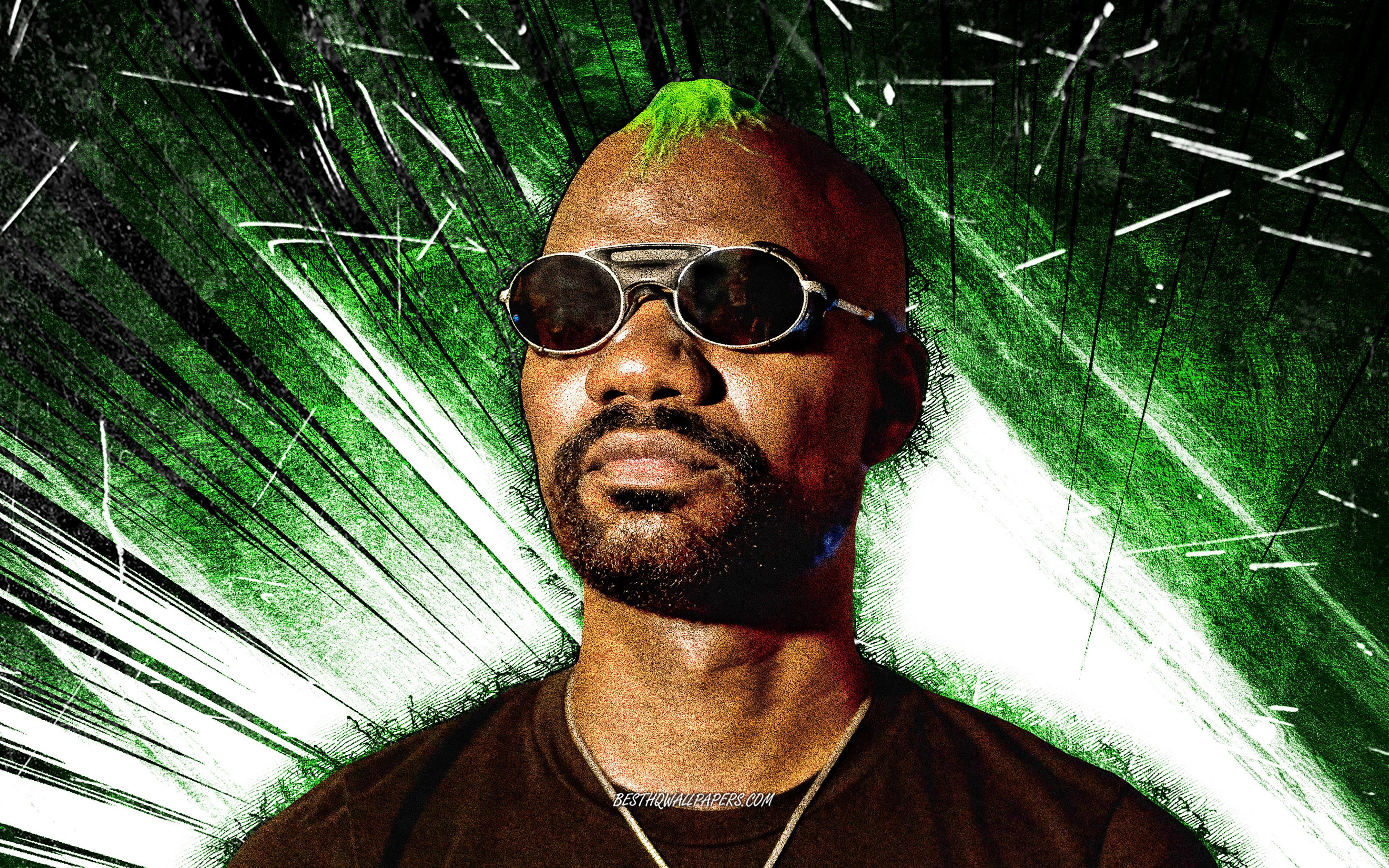 3840x2400 Download wallpaper 4k, Green Velvet, grunge art, american singer, music stars, green abstract rays, american celebrity, Curtis Alan Jones, superstars, Green Velvet 4K for desktop with resolution 3840x2400. High Quality HD picture