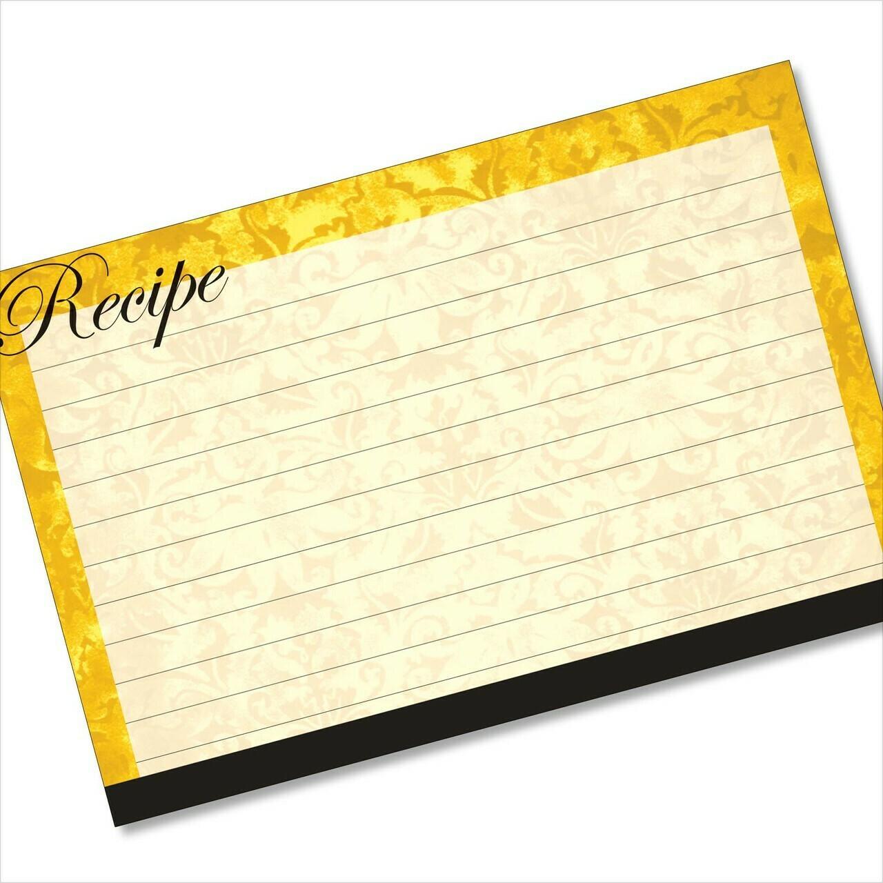 1280x1280 Recipe Cards Set Velvet Vintage Wallpaper Yellow 4x6 Index Cards