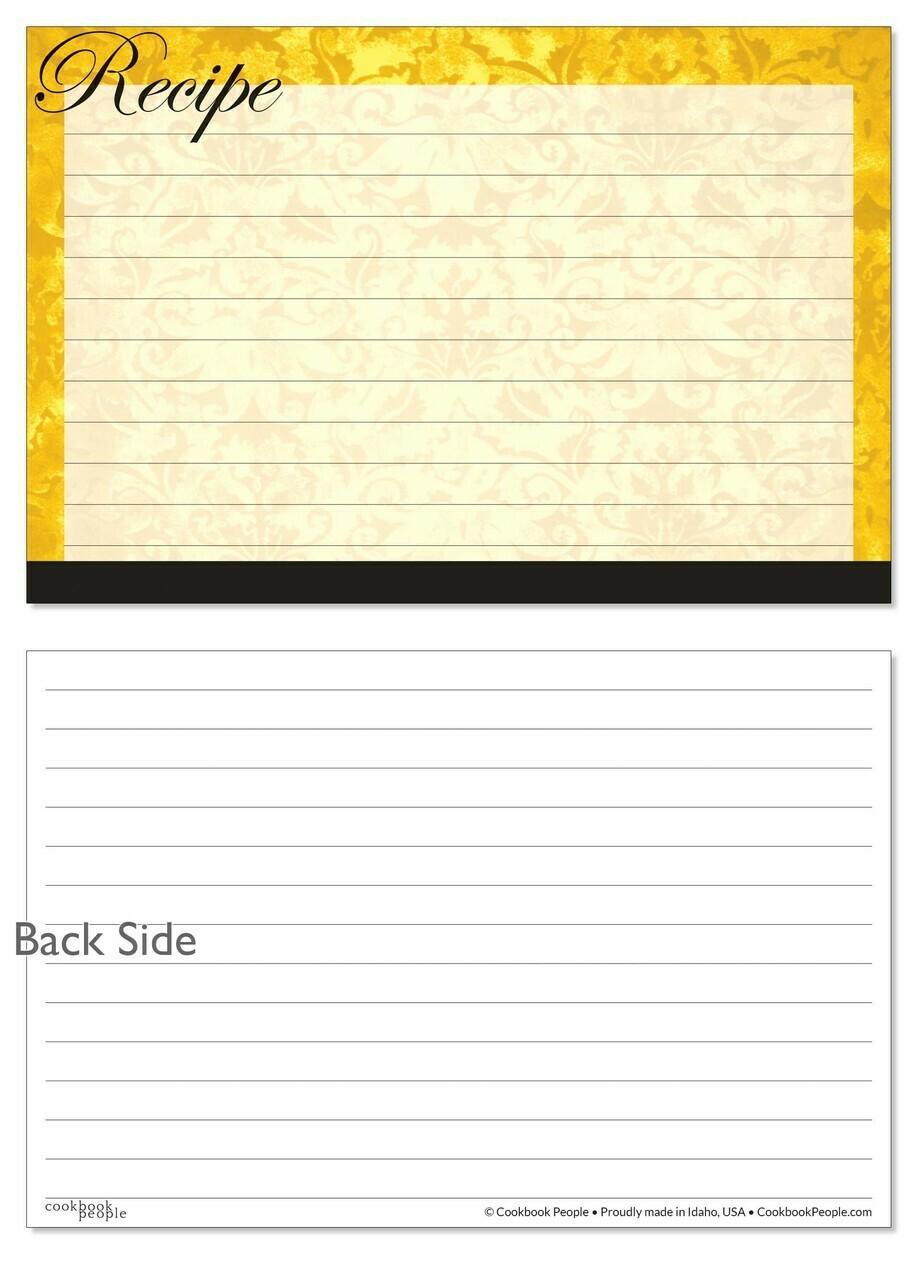 921x1280 Recipe Cards Set Velvet Vintage Wallpaper Yellow 4x6 Index Cards