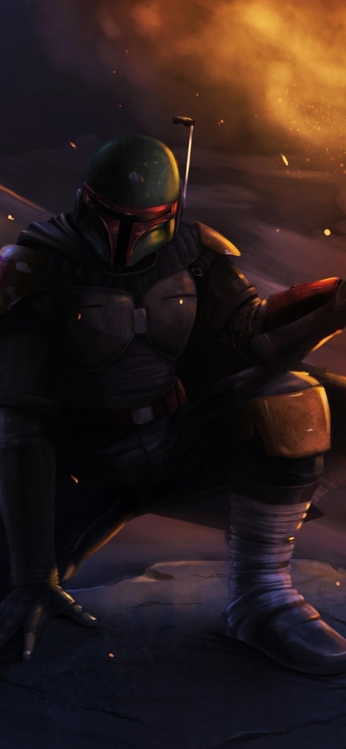 1125x2436 Star Wars Wallpaper Boba Fett