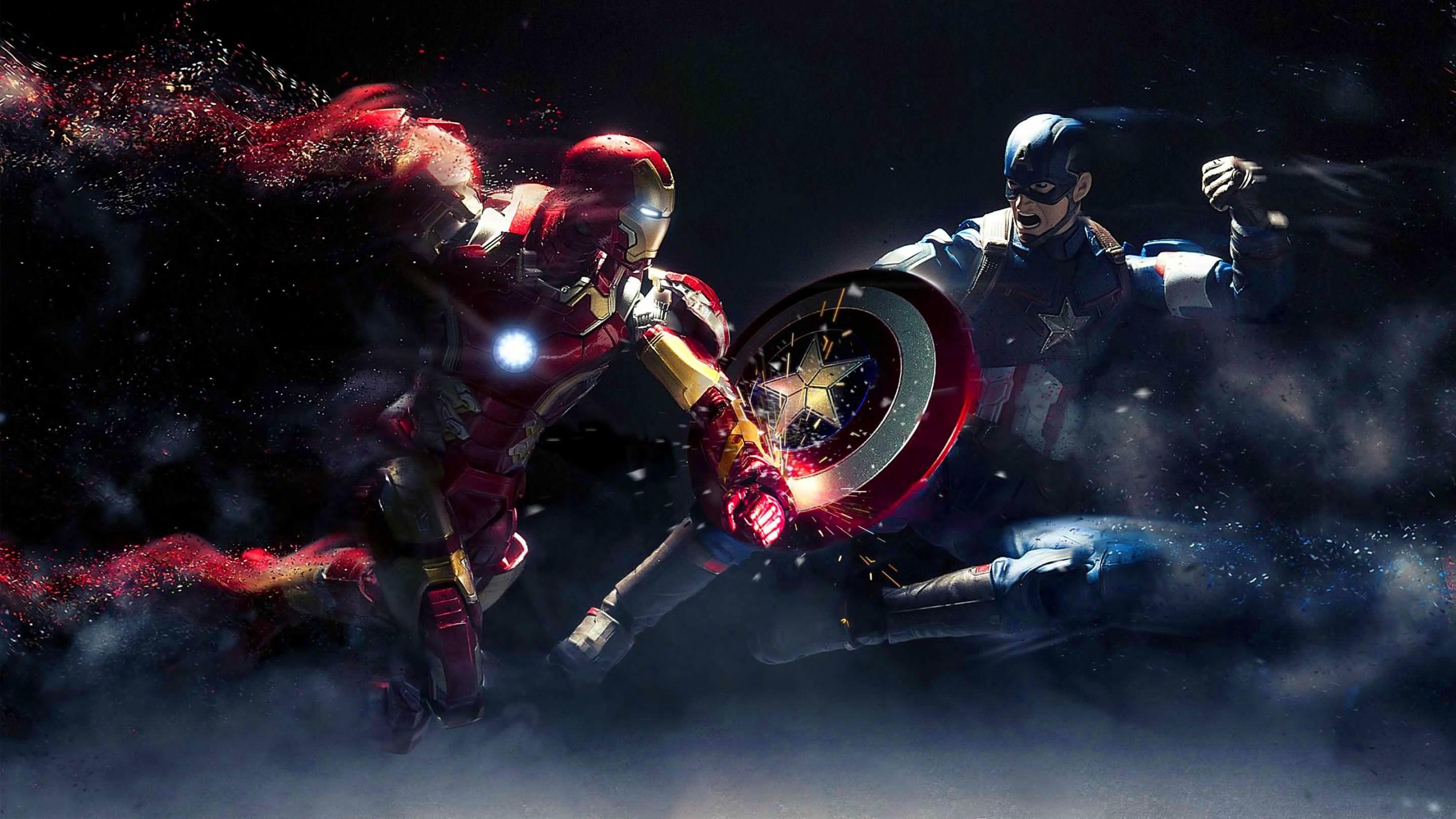 2880x1620 Captain America Vs Iron Man Wallpaper 4k