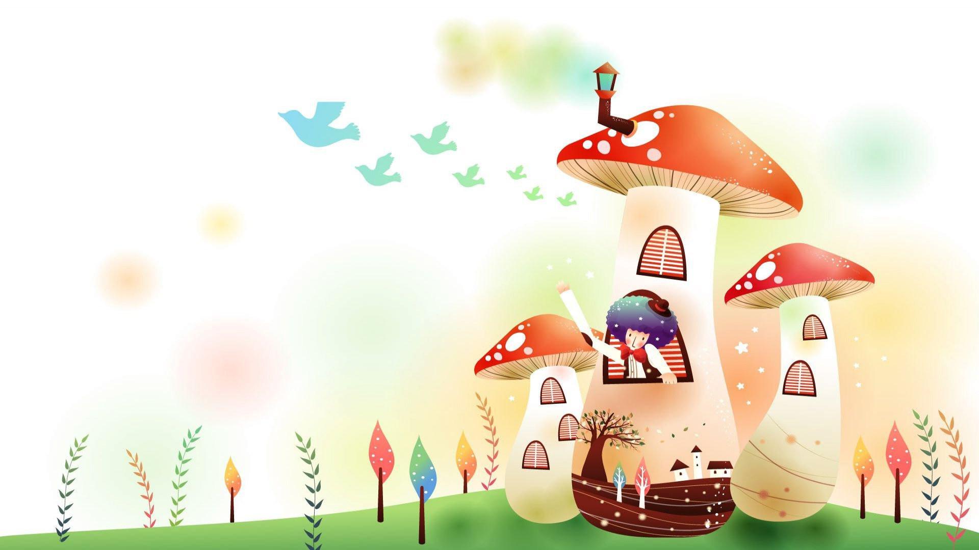 1920x1080 Mushroom House Widescreen Wallpaper 26938