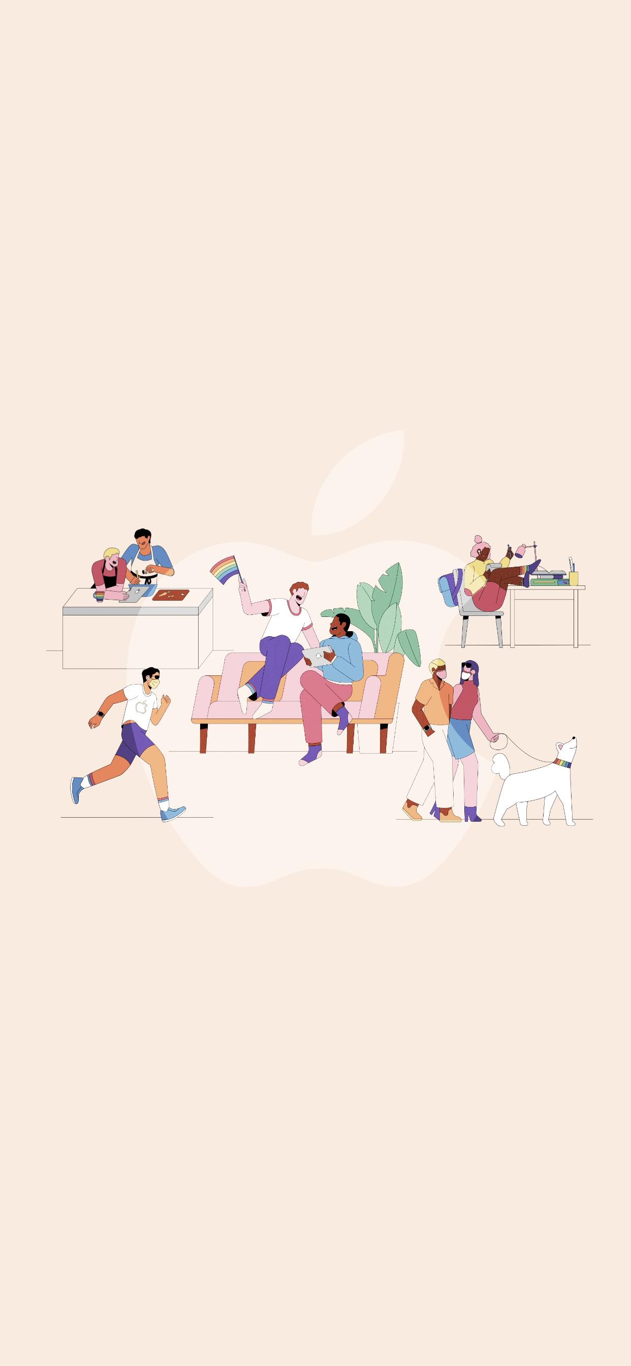 1242x2688 Apple Pride 2020 inspired wallpaper for iPhone