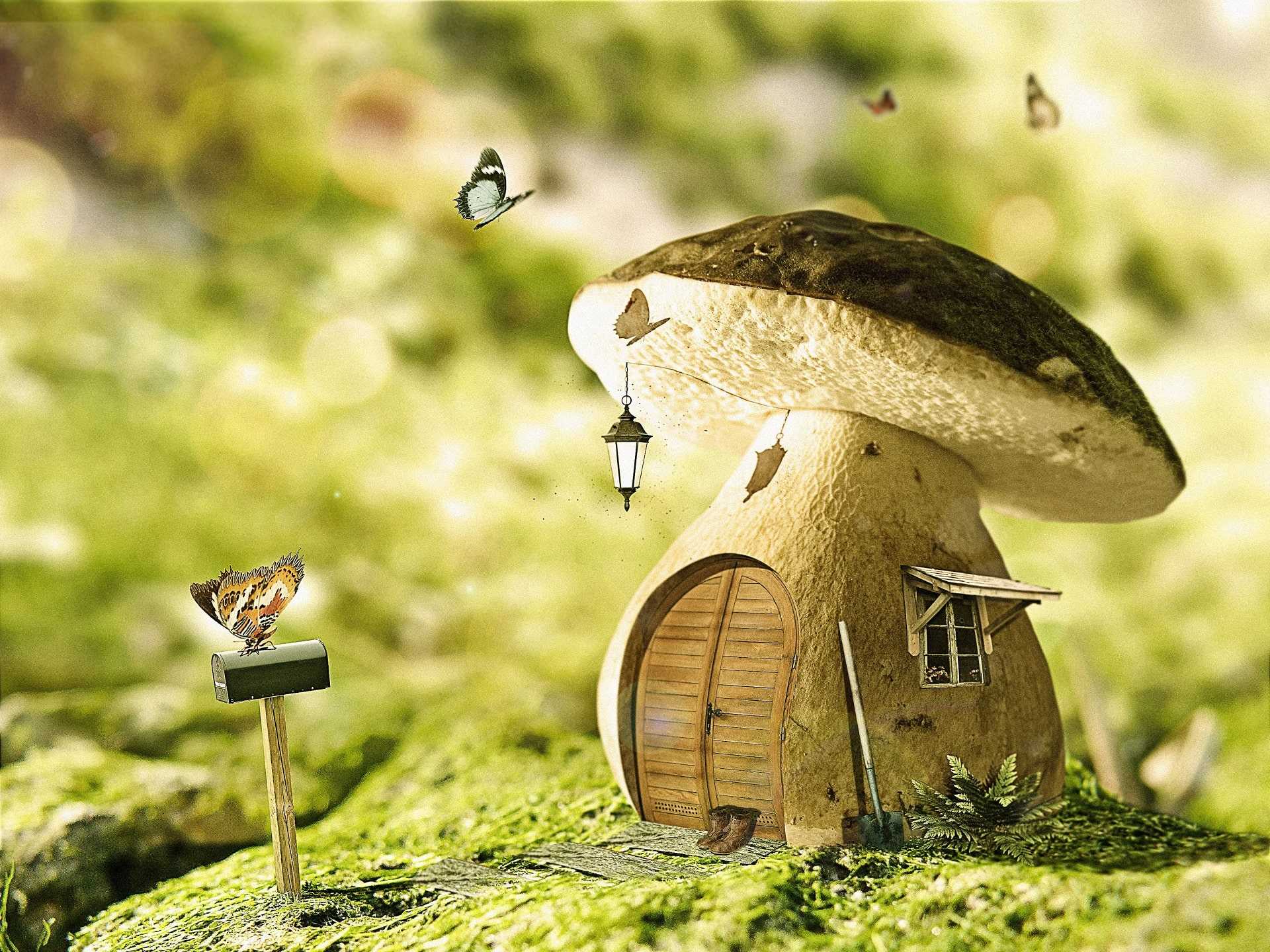 1920x1440 Mushroom House Wallpaper Free HD Wallpaper