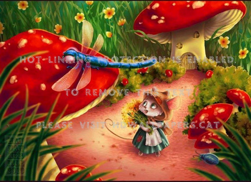 1057x768 fairyland mushroom house mouse insect
