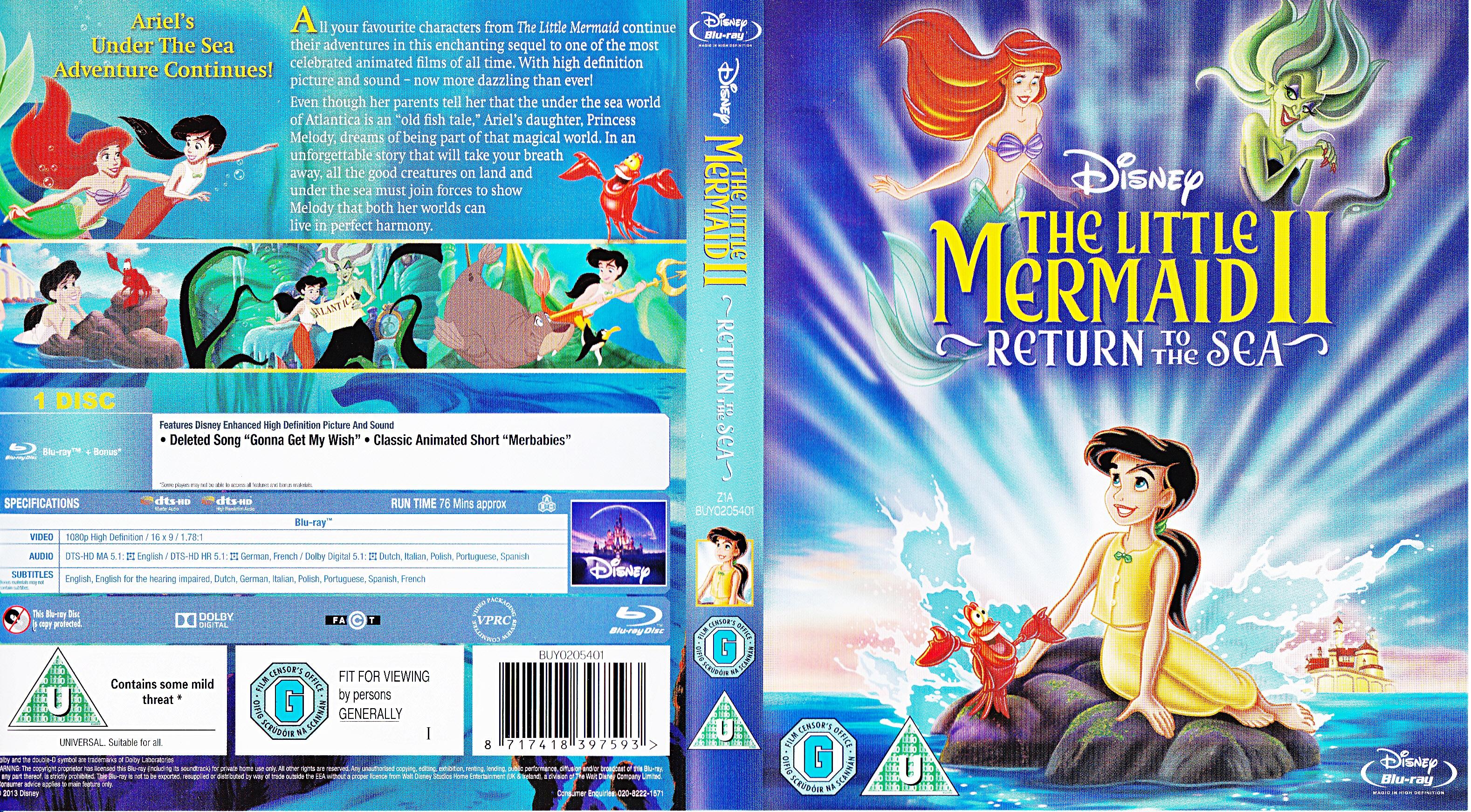 3156x1744 The Little Mermaid II: Return To The Sea Blu Ray Disc Cover Art Disney Figuren Foto