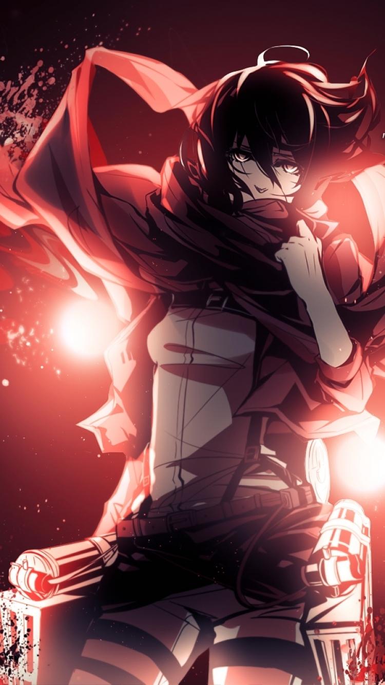 750x1334 Attack On Titan Wallpaper Mobile Mikasa