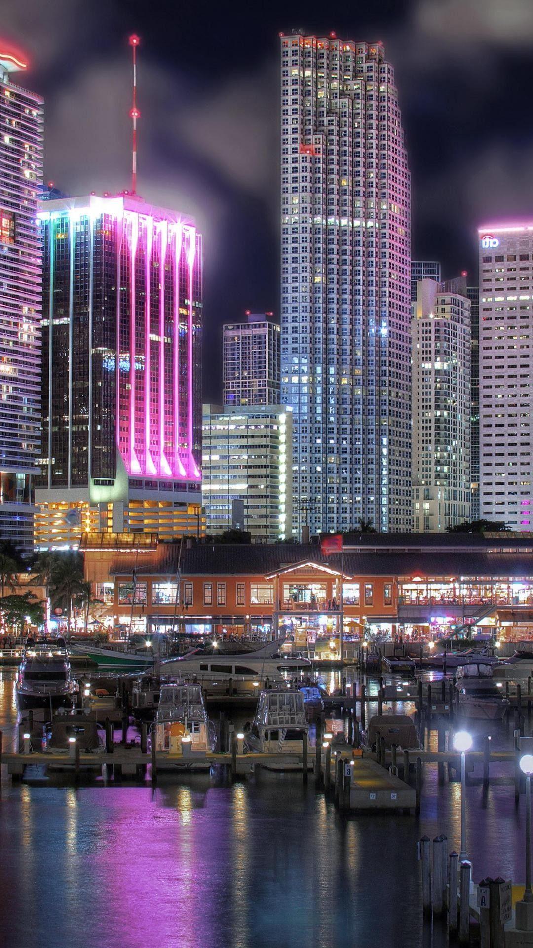 1080x1920 Miami Downtown Florida Cityscape Wallpaper