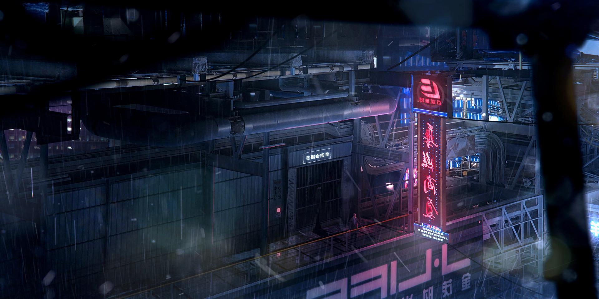 1920x960 Neon Rain Overlook, Michael Morris