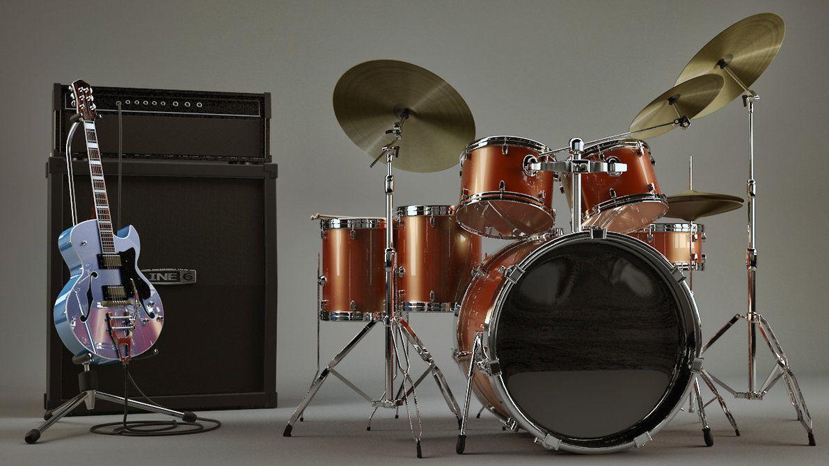 1191x670 Drum Set Wallpaper 3D