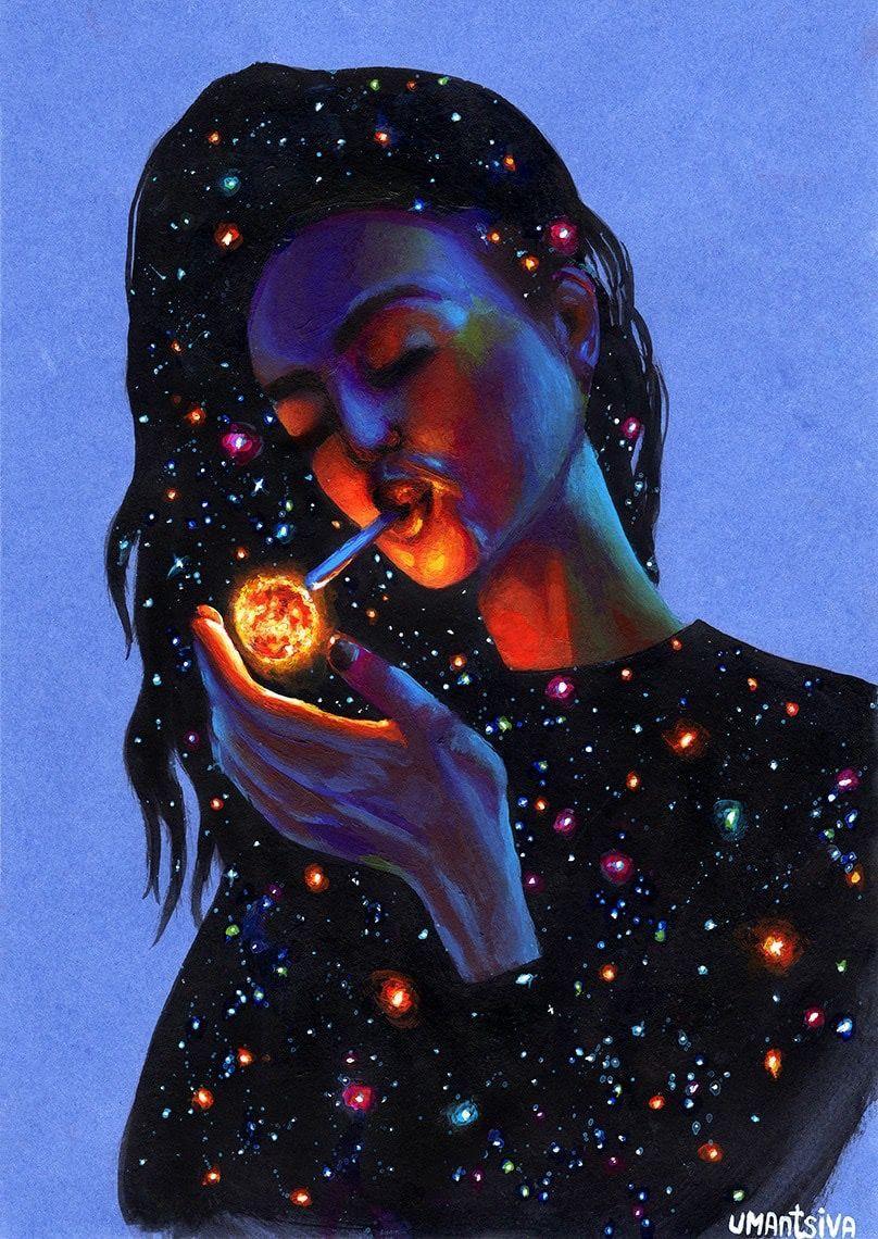 808x1140 Trippy Girl Wallpaper