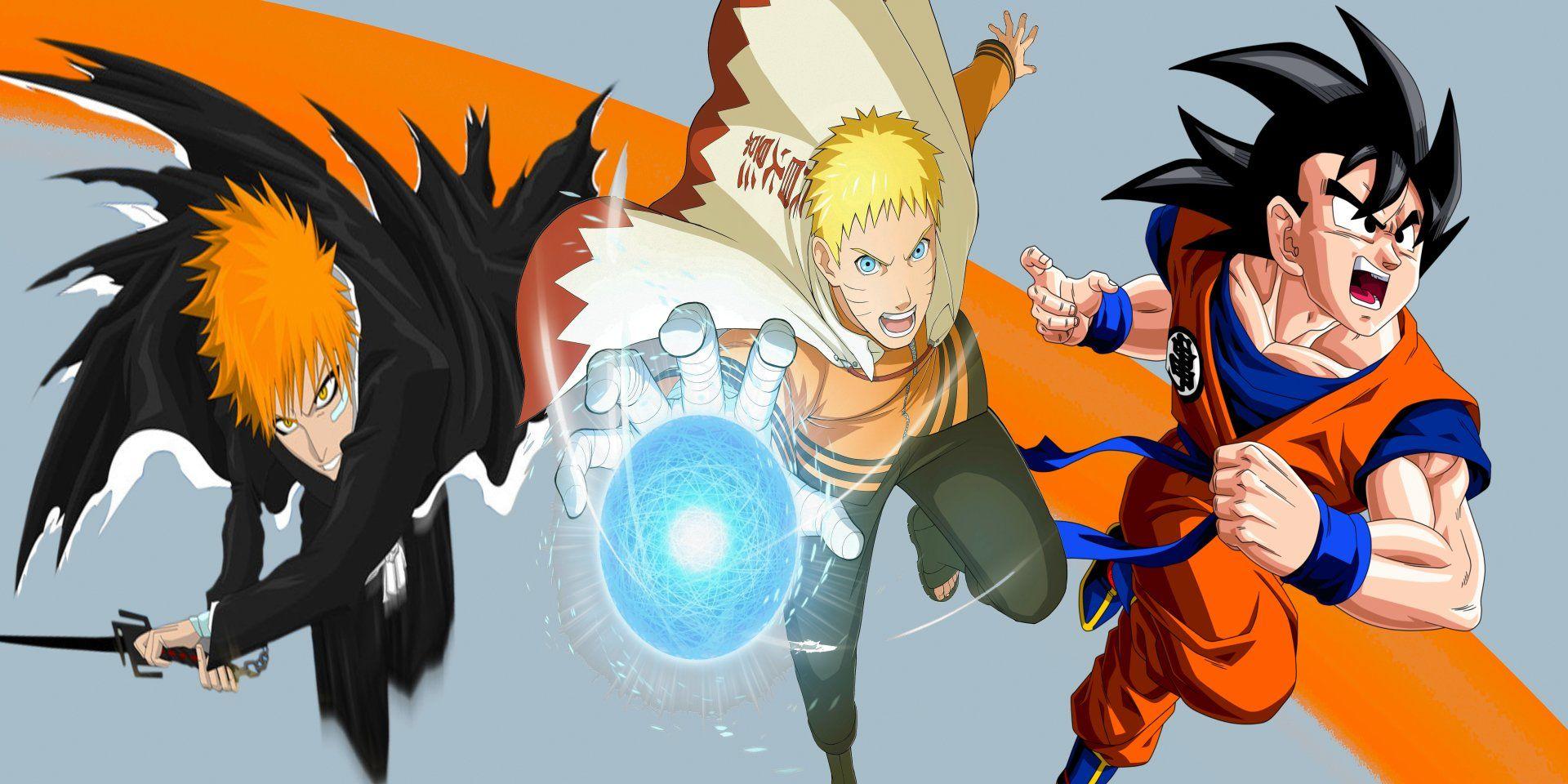 1920x960 Goku, Naruto, Ichigo Wallpaper