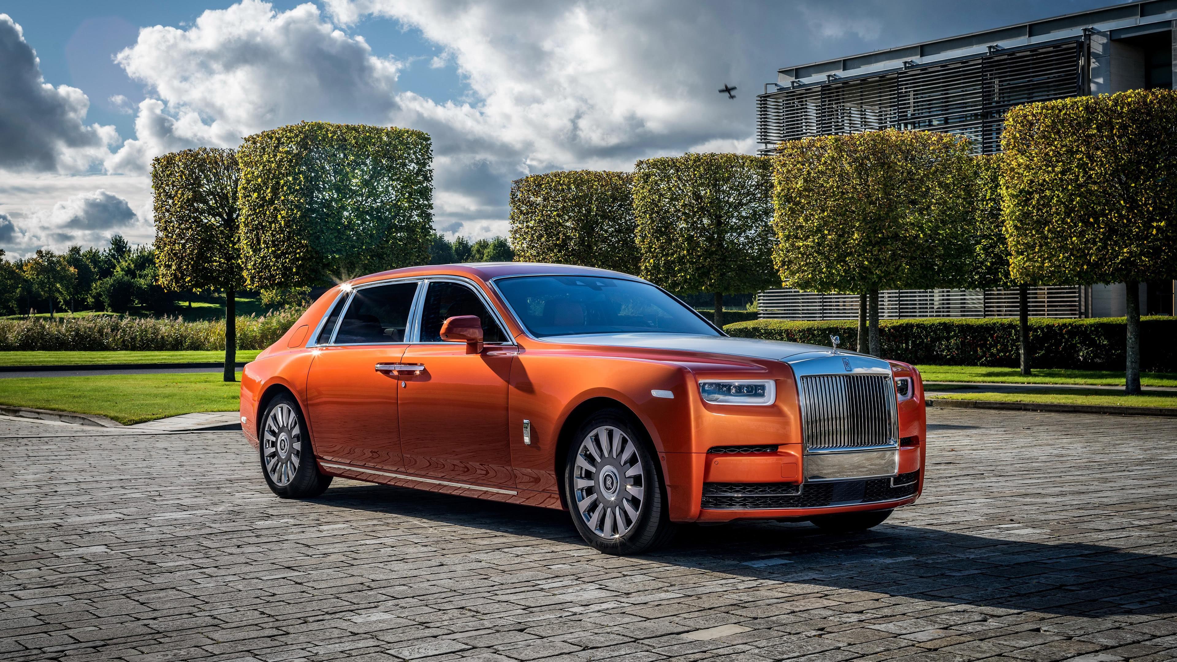 3840x2160 Rolls Royce Phantom EWB Orange UHD 4K Wallpaper