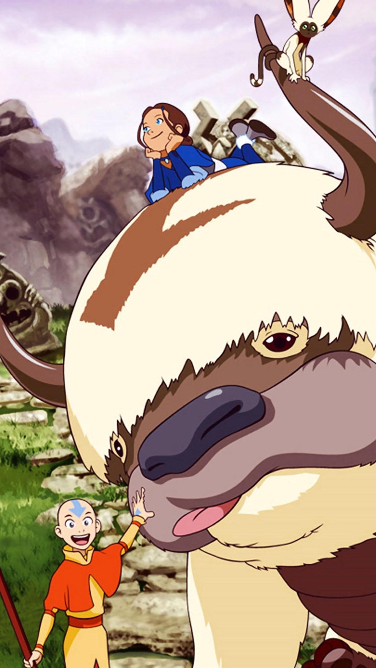 1242x2208 Avatar the last airbender Aang and friends Wallpaper for iPhone Pro Max, X, 6