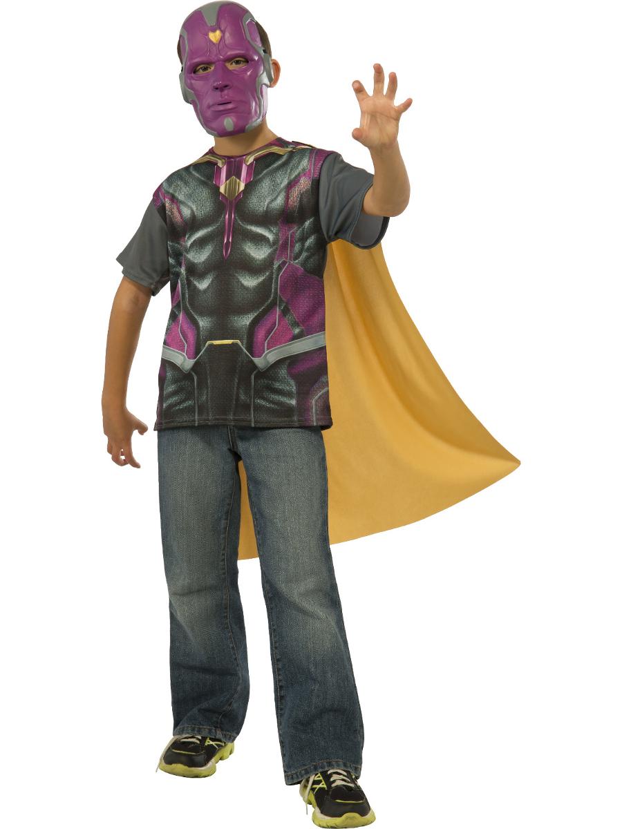 900x1200 Kids Marvel Vision T Shirt And Cape With Mask Costume