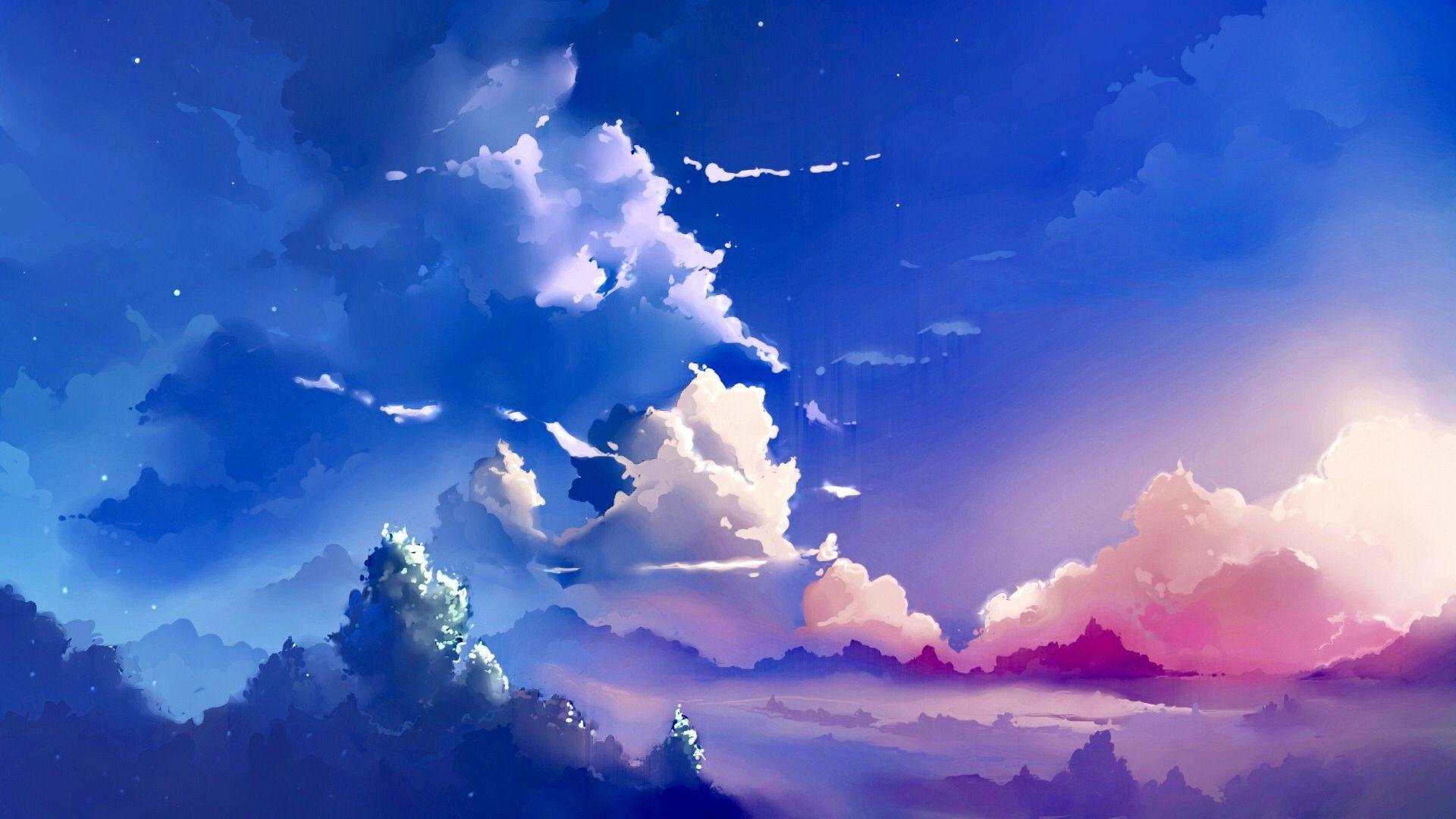 1920x1080 Sky Illustration Anime Wallpaper
