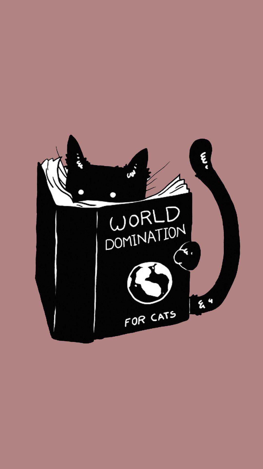 1080x1920 Cute Cartoon Cat Wallpaper