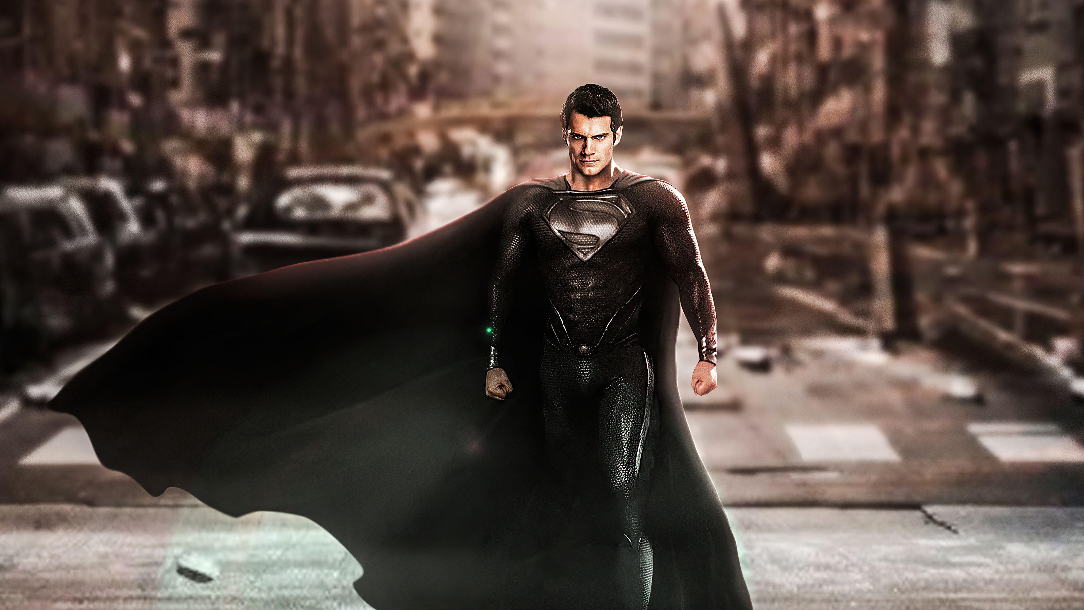 3538x1990 Black Suit Superman Wallpaper