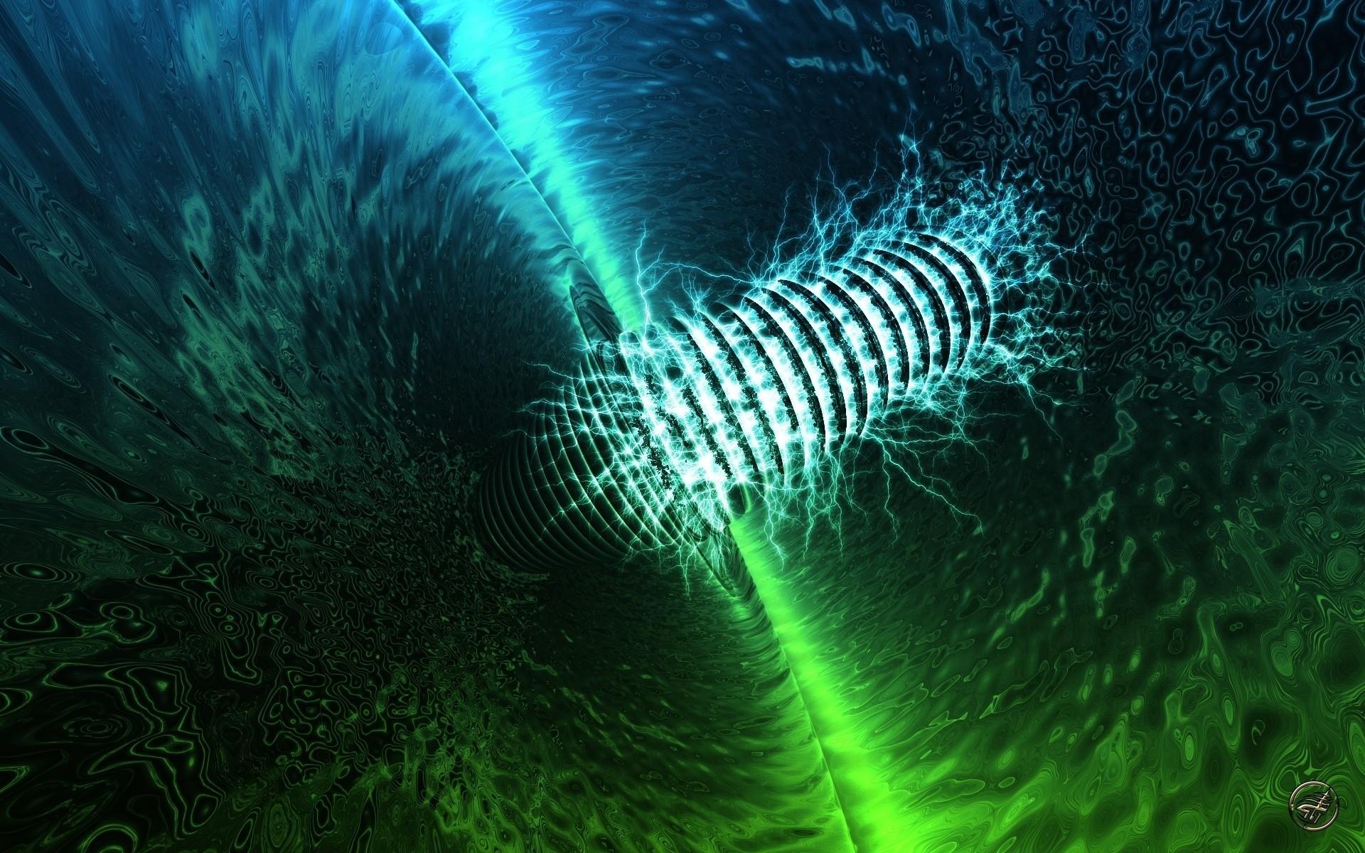 1920x1200 Dark, Black, Green, Blue, Neon, Form wallpaper