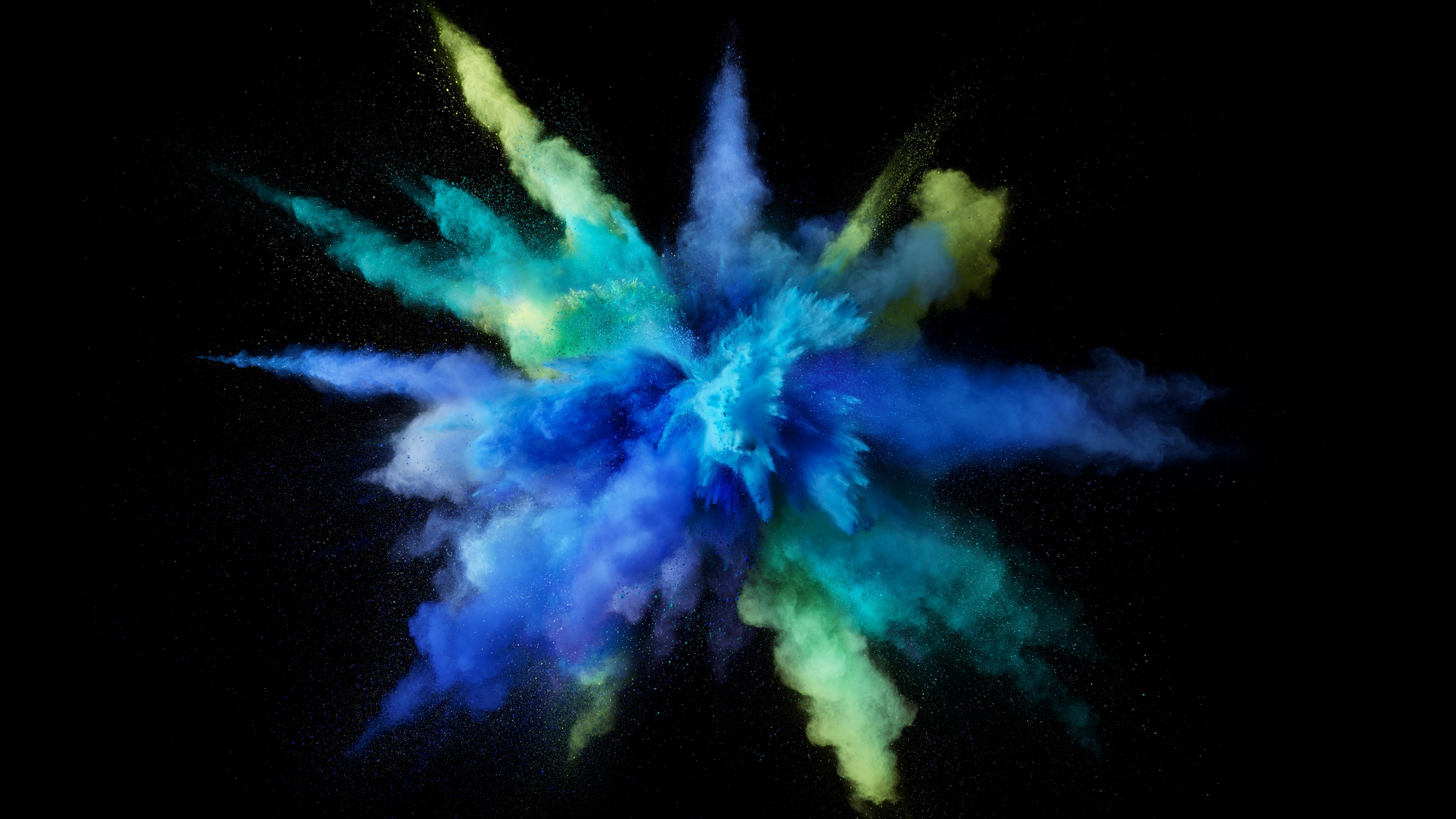 5120x2880 Color Burst MacOS Colorful Black Blue Green Black Background Wallpaper:5120x2880