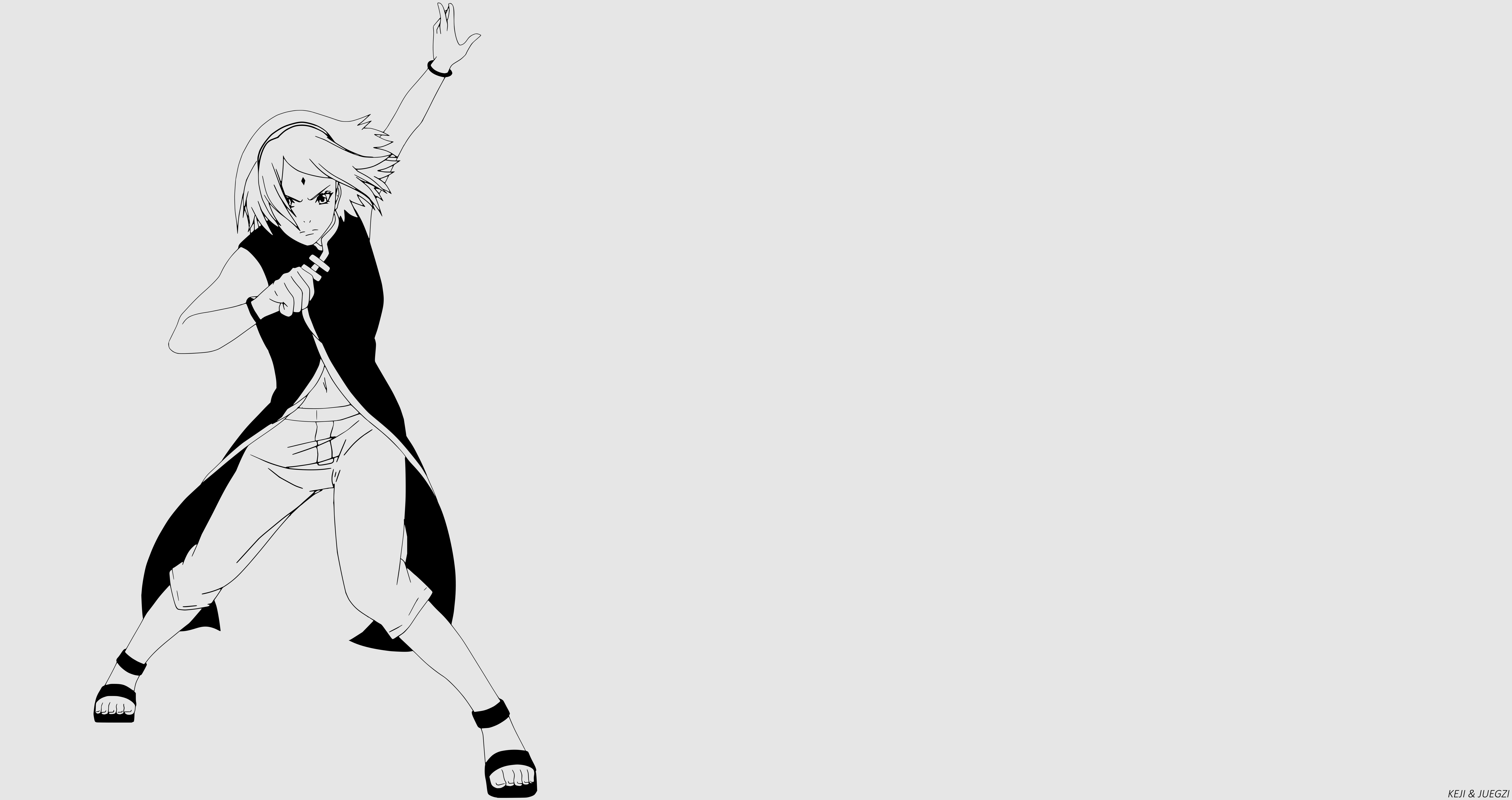 8500x4500 Sakura Haruno, Girl, Boruto: Naruto Next Generations, Anime, Short Hair, Minimalist, Boruto (Anime) wallpaper