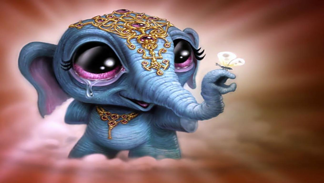 1360x768 New Art Funny Wallpaper Jokes: Adorable Cute Elephant Wallpaper HD Gallery 2012 Image