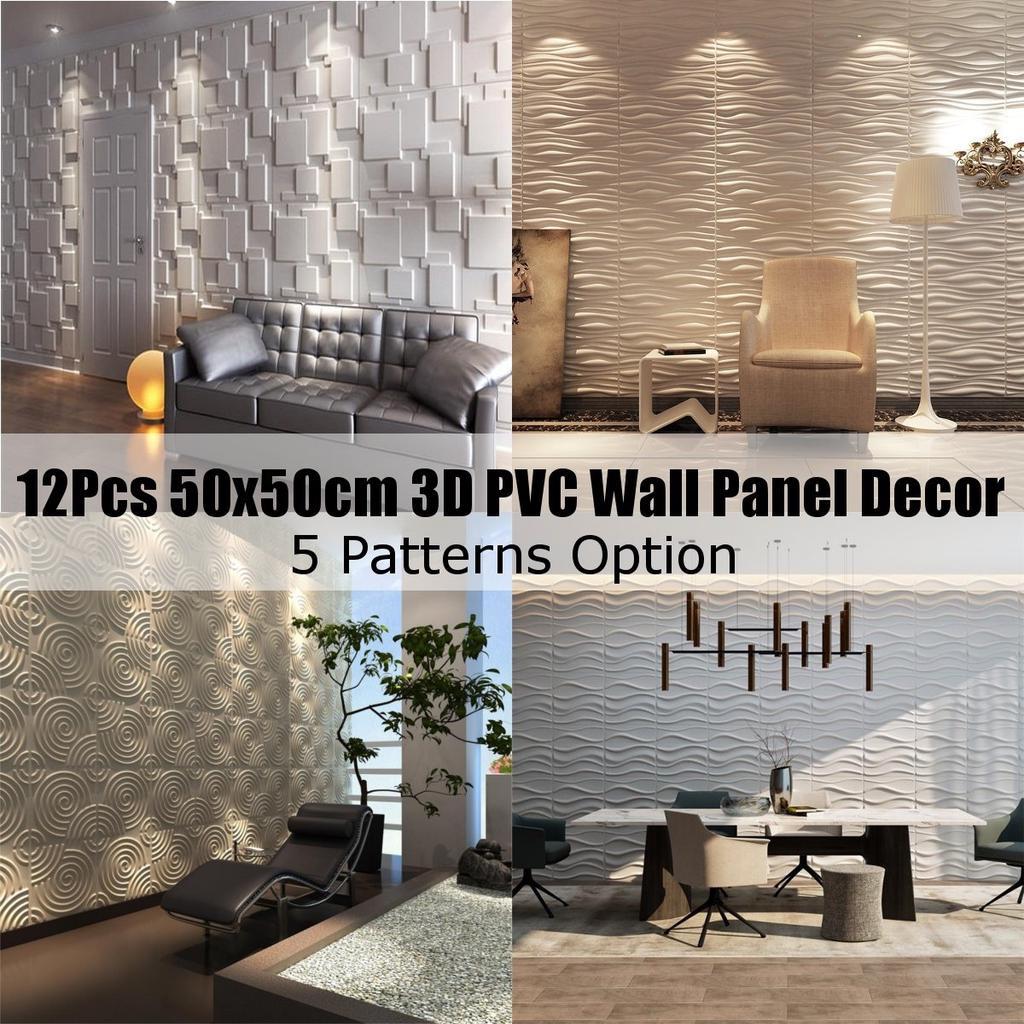 1024x1024 Buy 12Pcs 3D PVC Wall Panel Flame Retardant Waterproof Wallpaper Home Decor 50x50cm at affordable prices