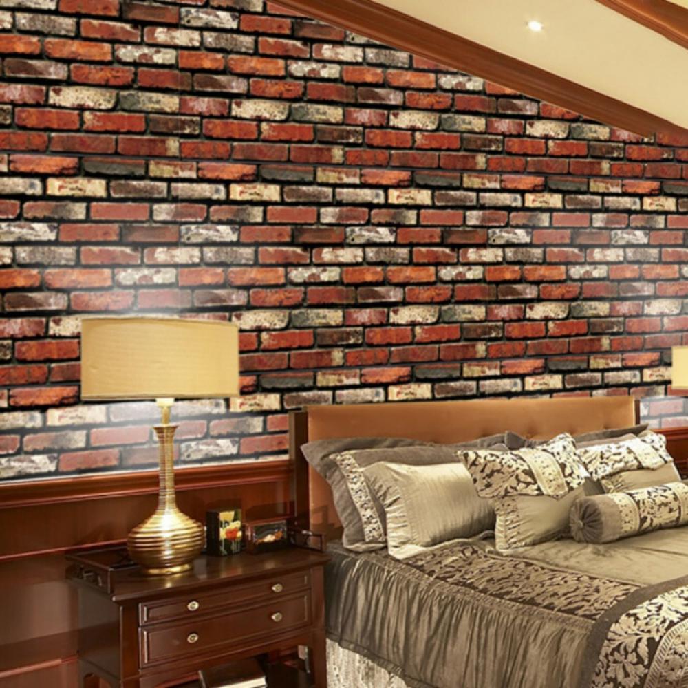 1000x1000 3D Wall Sticker Self Adhesive Wall Panels Waterproof PVC Foam Wood Veins Wallpaper For Living Room TV Wall And Home Decor 17.7 X Brick Pattern 2