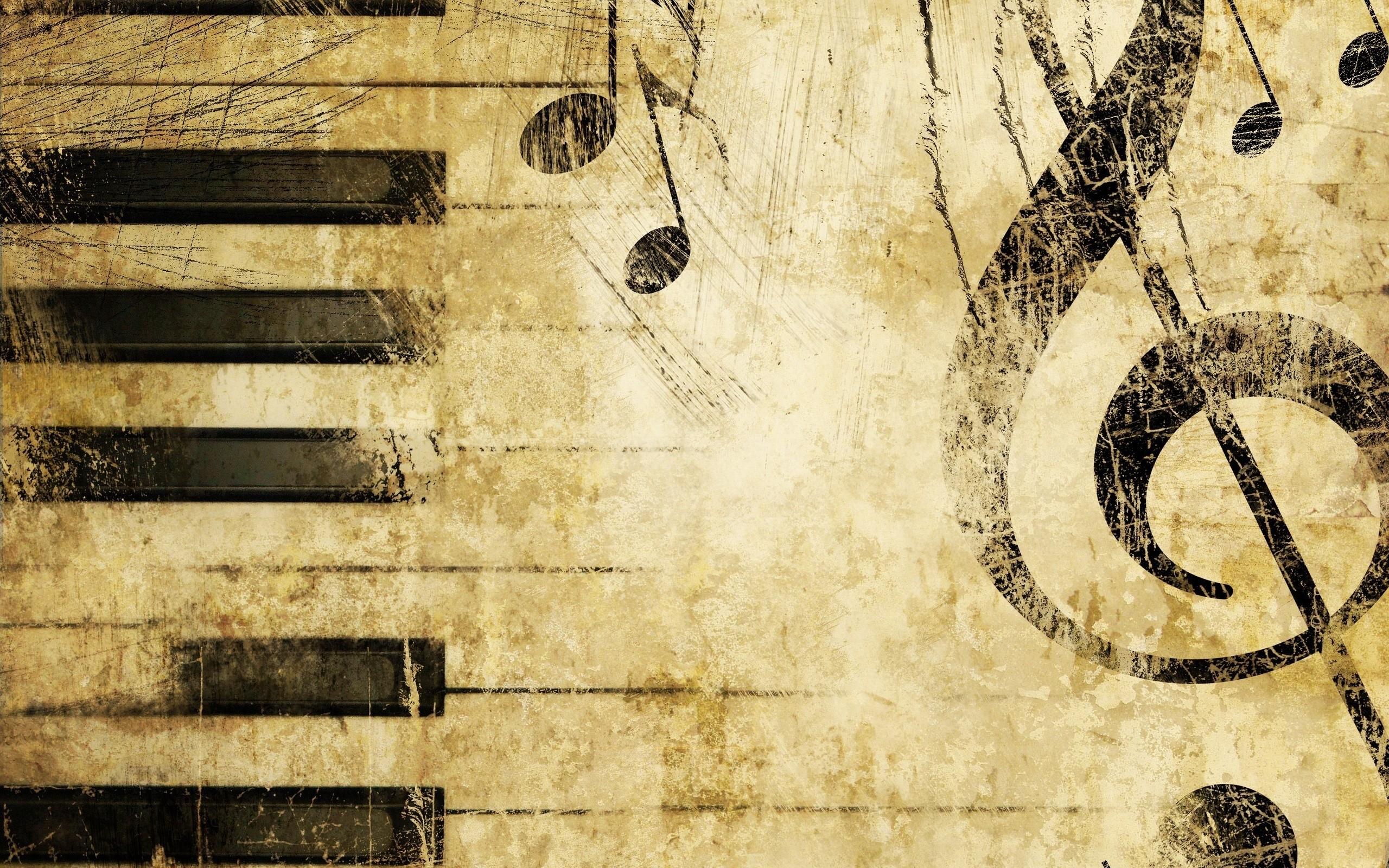 2560x1600 Keys, Treble clef, Music, Notes wallpaper