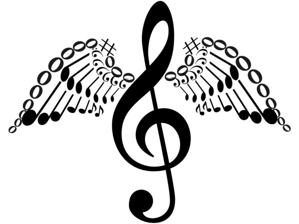 1024x768 Treble Clef Drawing Winged Treble Clefblacksmithnwizard Music Notes Clipart