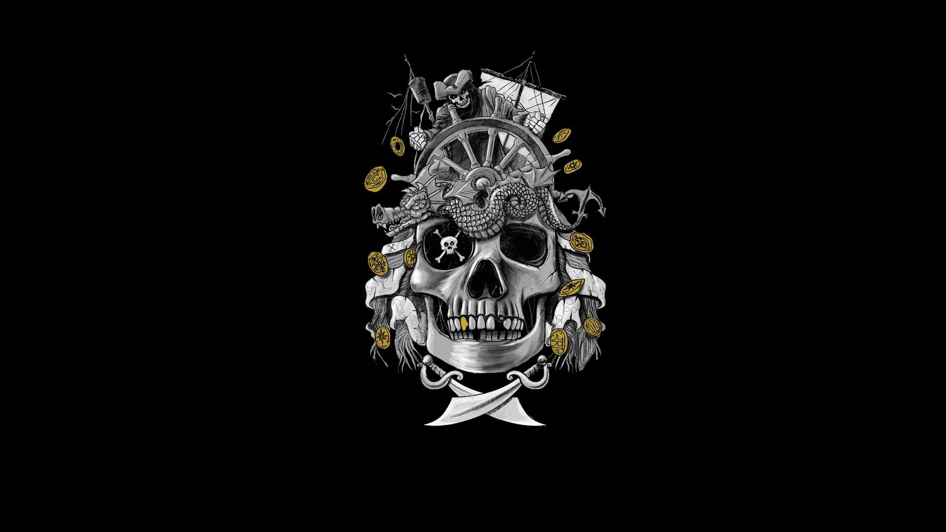 1920x1080 1920x1080 pirates artwork simple background black background skull wallpaper JPG 168 kB HD Wallpaper