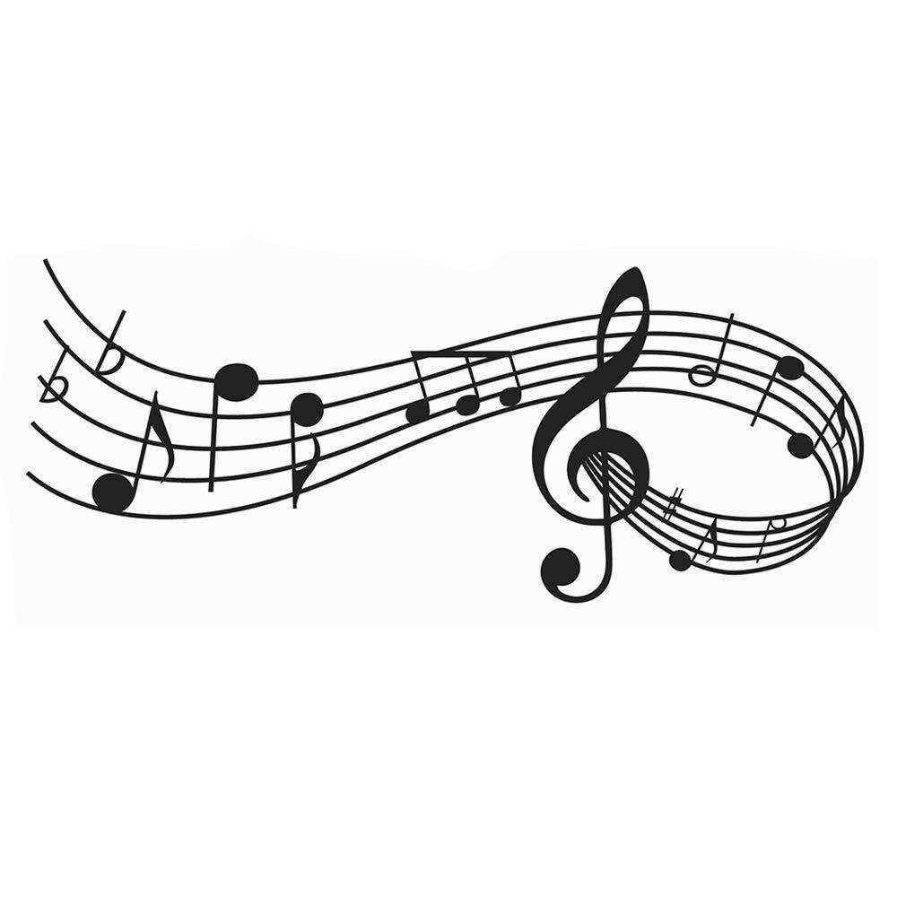1000x1000 Music Notes Notation Band Wall Sticker Decal, AUHOKY Removable DIY Vinyl Art Mural Wallpaper Home Decor Gift for Kids Bedroom Music & Dance Room