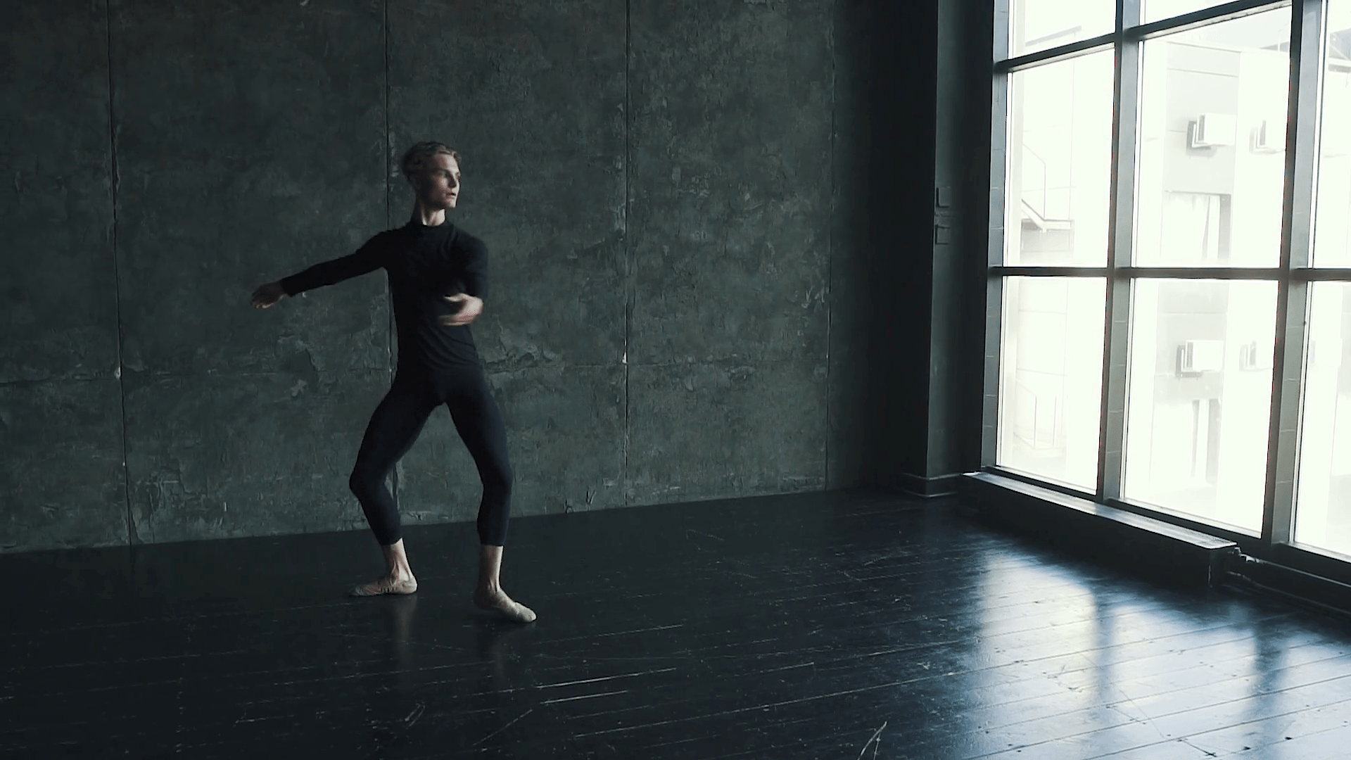 1920x1080 Male Ballet Dancer Dancing Against Dark Stock Footage SBV 326349651