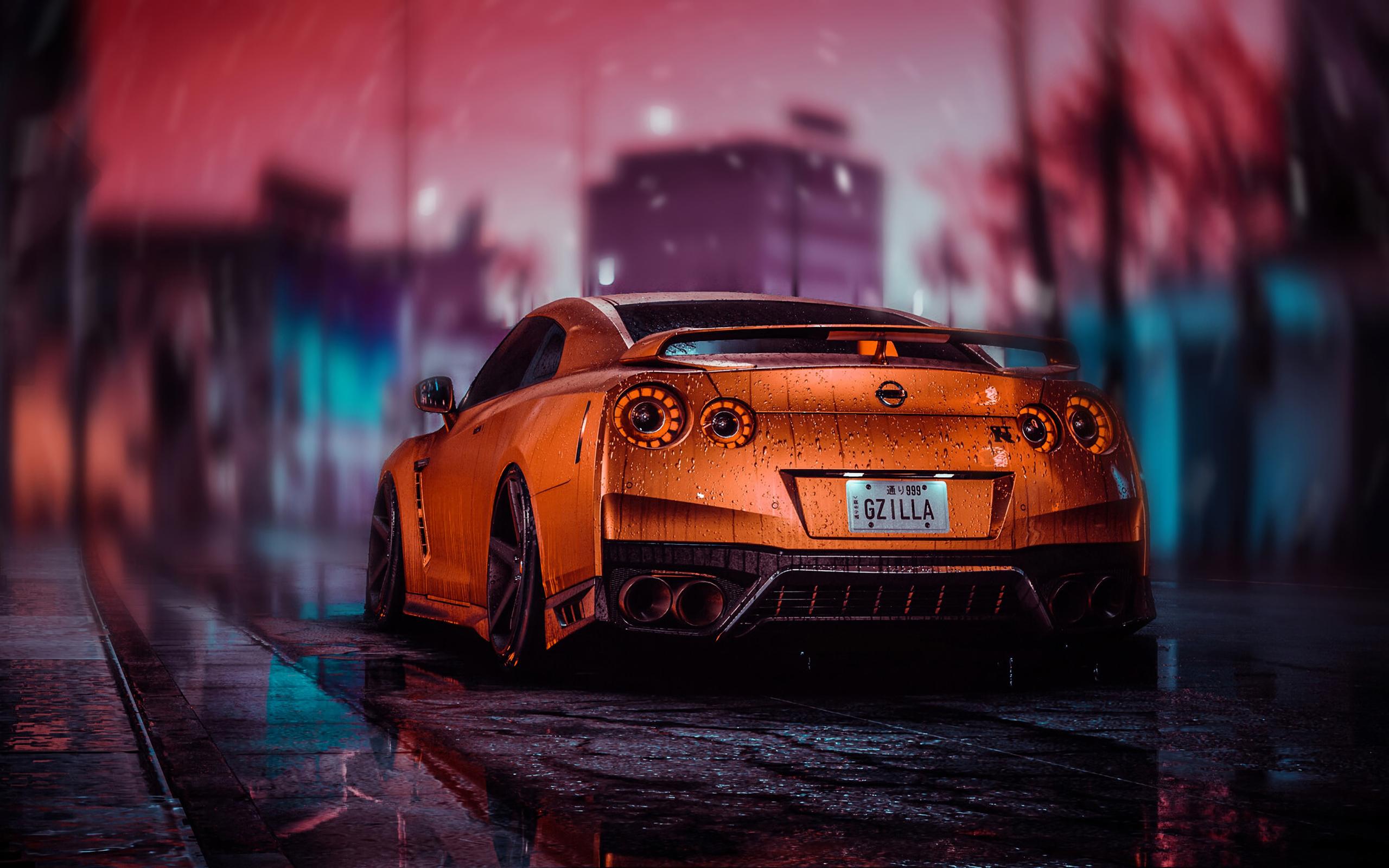 2560x1600 Wallpaper Of Nissan Gt R Premium, Car, Orange, Rain