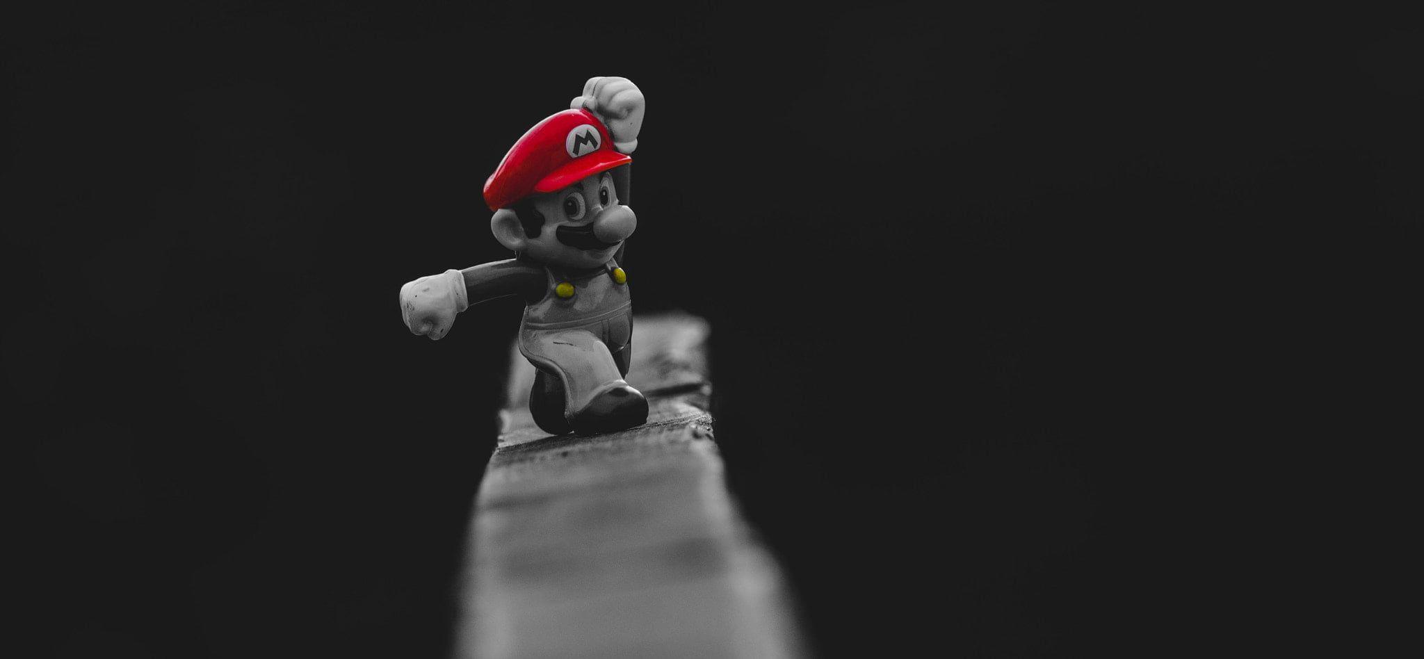 2048x948 Super Mario figure px #red #toys selective coloring Super Mario P # wallpaper #hdwallpaper #desktop. Mario, Super mario, Gaming wallpaper hd