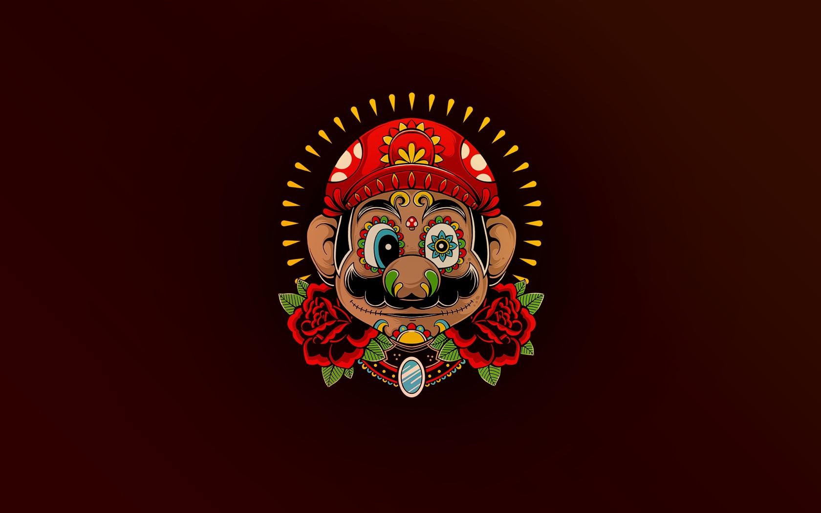 1680x1050 Wallpaper Super Mario, face, black background 2560x1600 HD Picture, Image