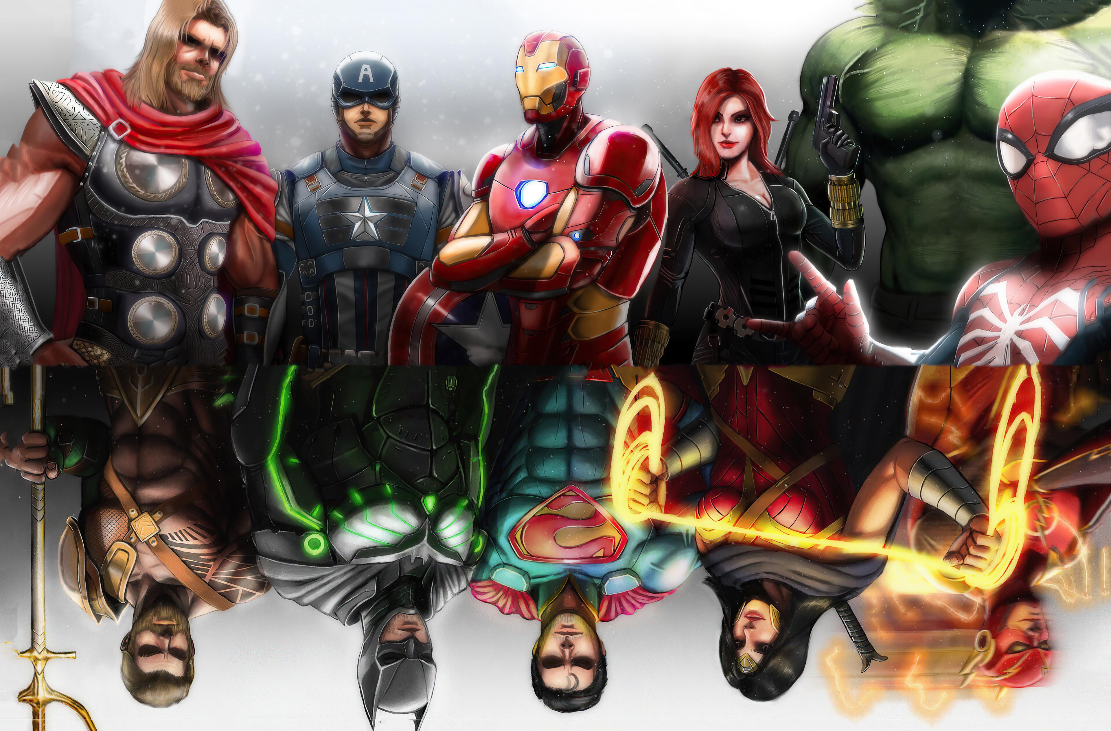 3840x2528 Old And New Avengers And Justice League, HD Superheroes, 4k Wallpaper, Image, Background, Photo and Picture