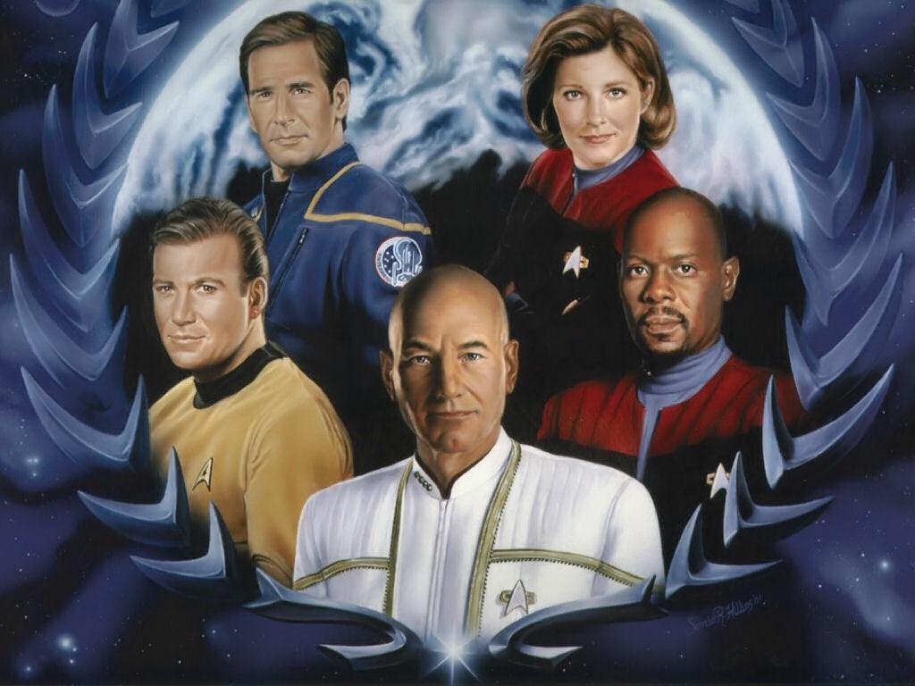 1024x768 Star Trek Captains Luc Picard Wallpaper